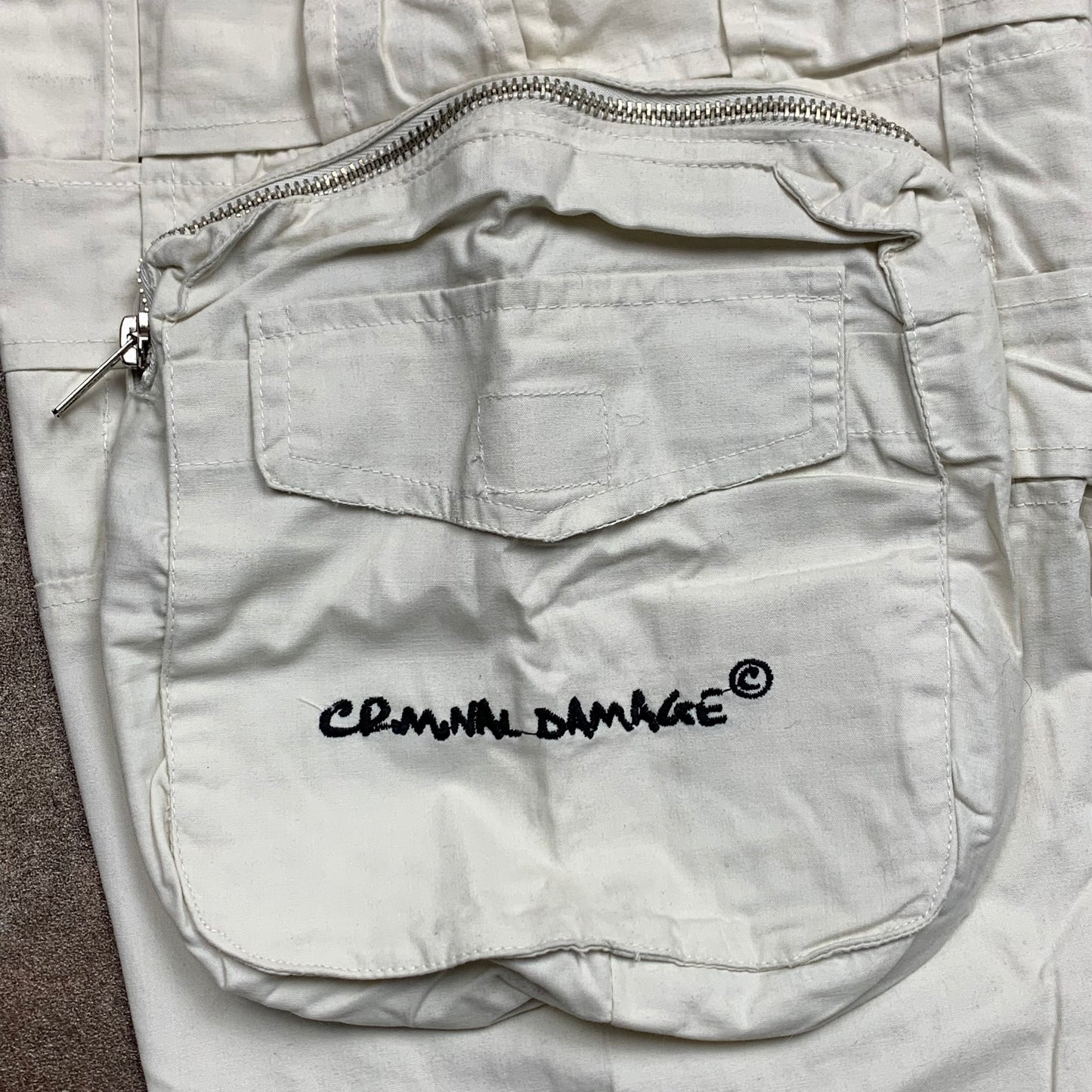 Criminal Damage 90s baggy checked cargo jeans