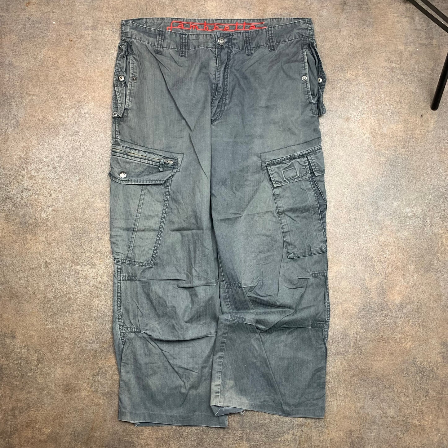 Lambretta 90s grey baggy cargo 3/4 jeans