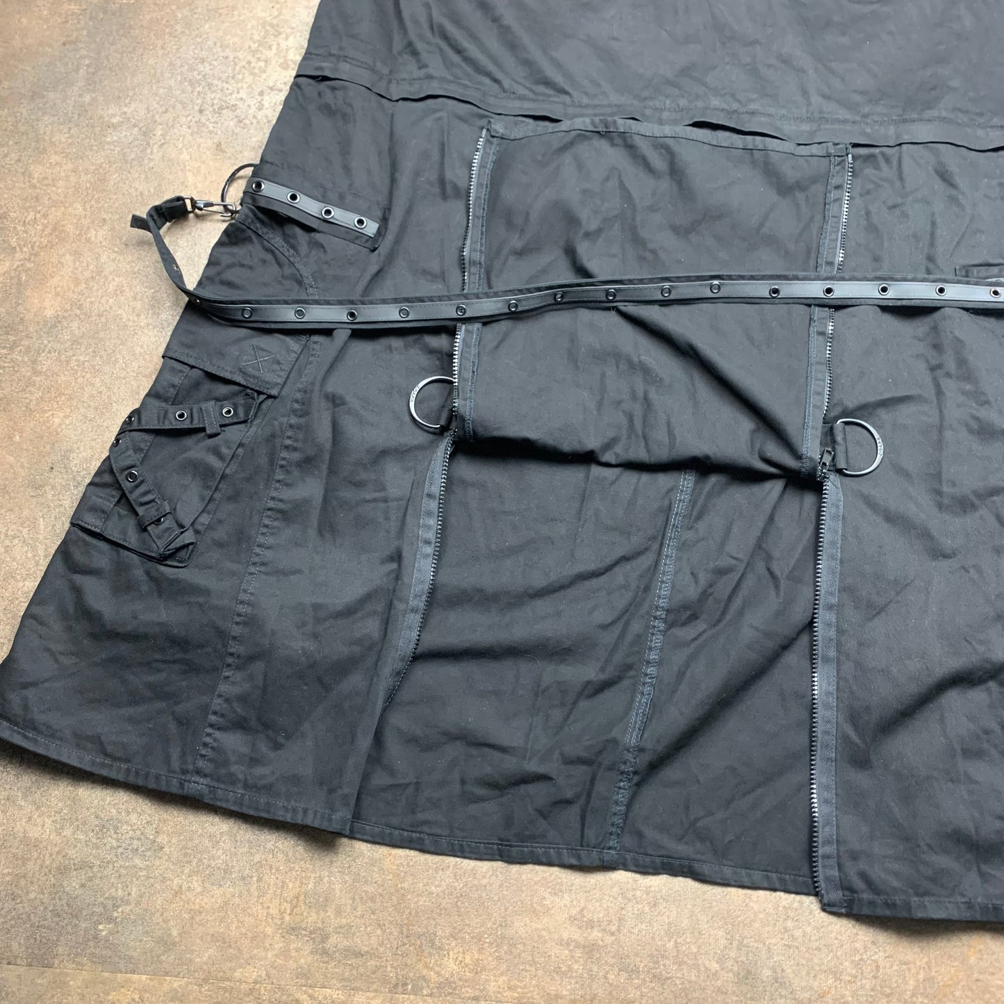 Tripp NYC 00s black grunge goth maxi short skirt