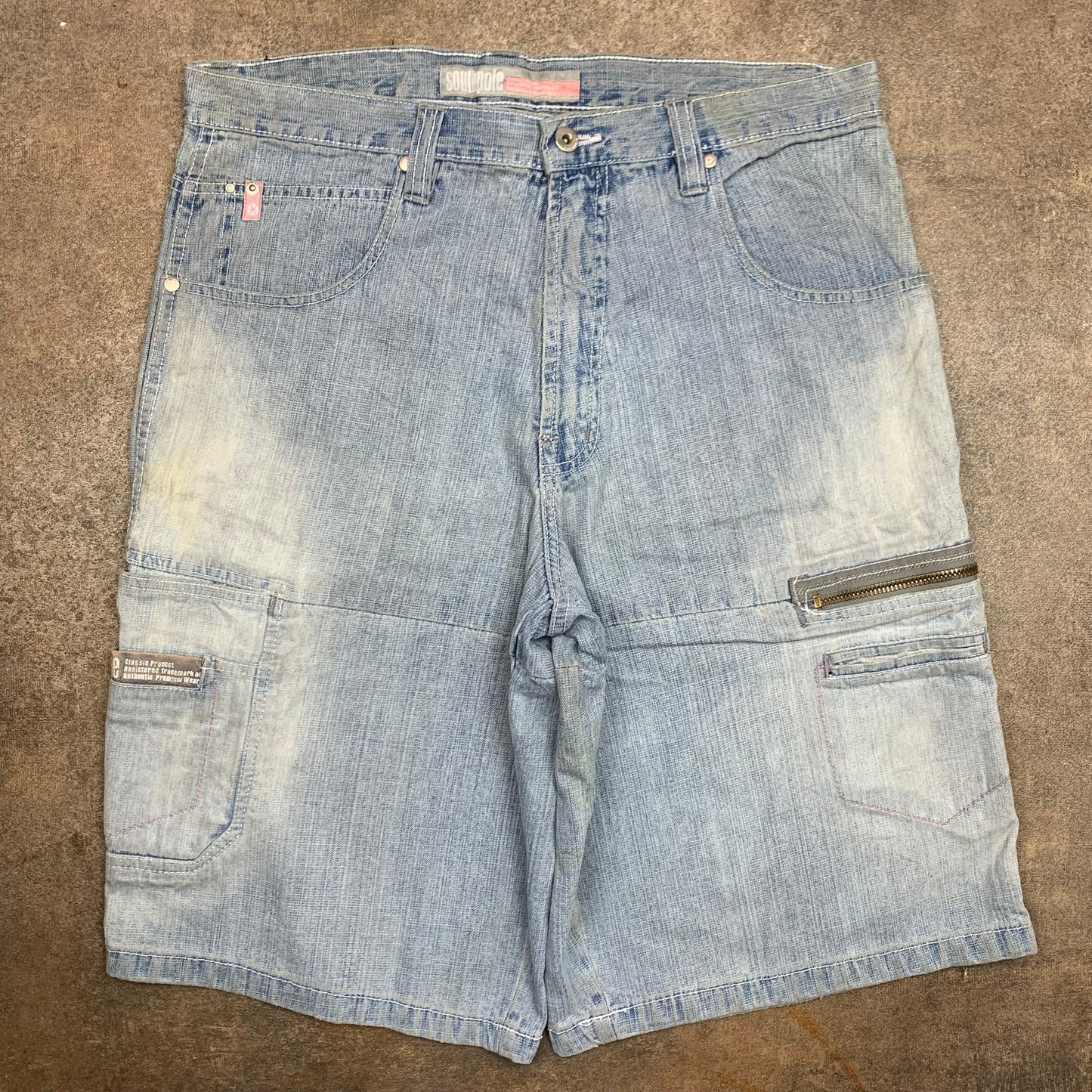 Southpole 00s pale blue baggy cargo jorts