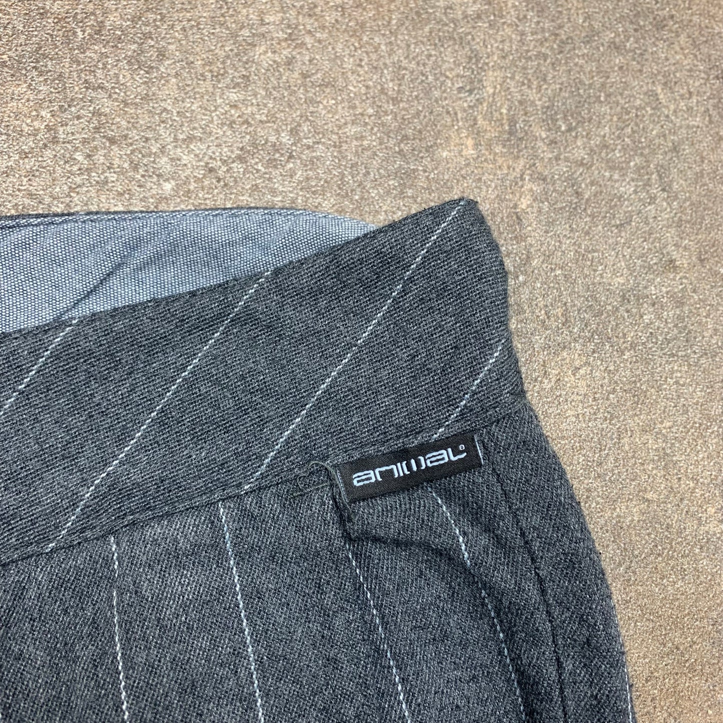 Animal grey pinstripe baggy chino shorts
