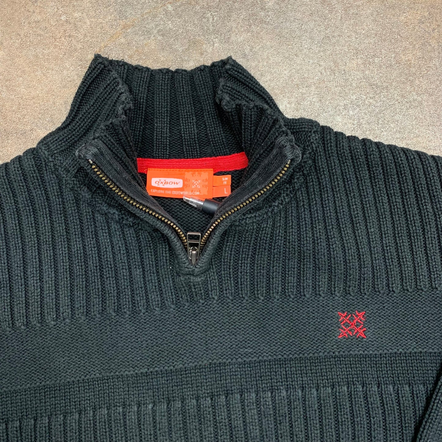 Oxbow 00s embroidered quarter zip knit
