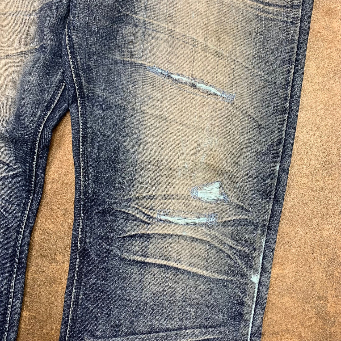 Raw Blue 00s graphic grunge baggy jeans