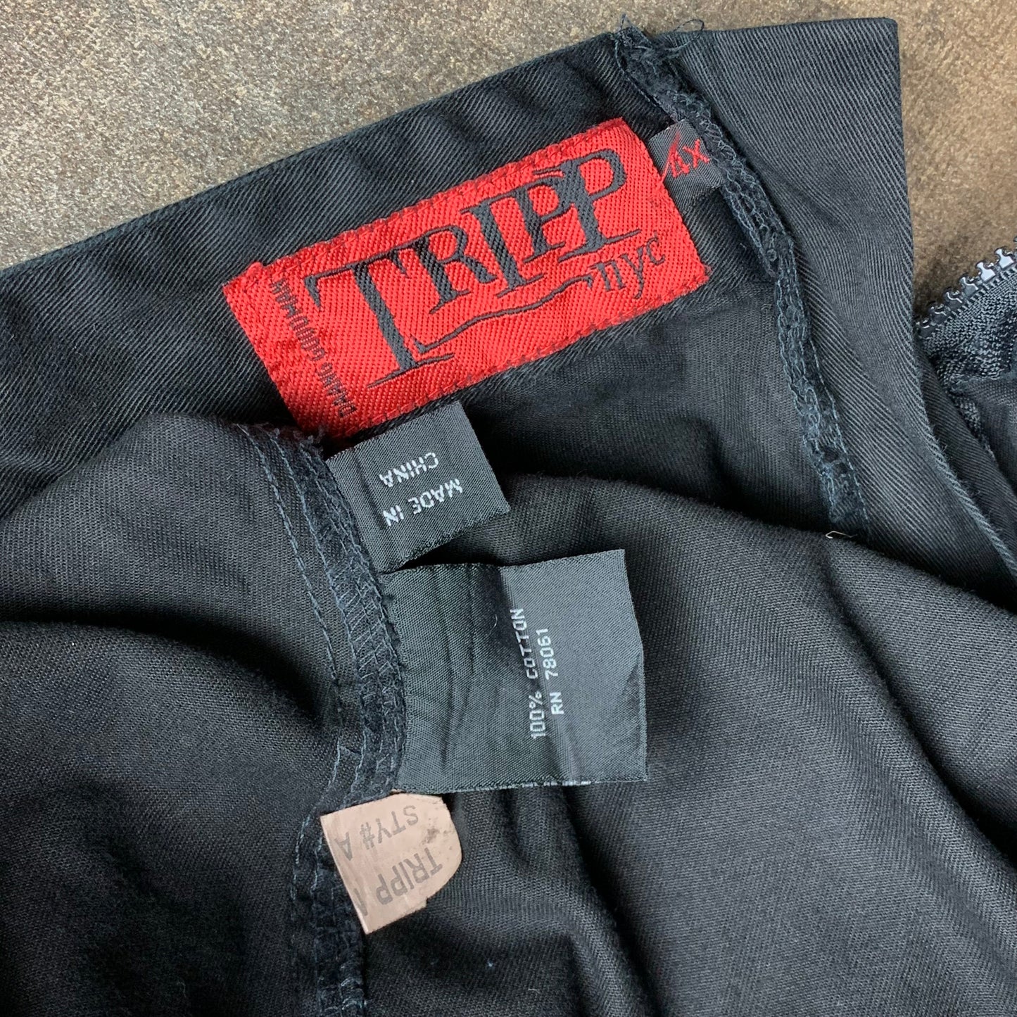 Tripp NYC 00s black grunge goth maxi short skirt