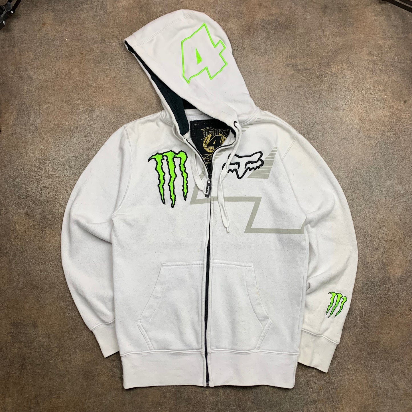 Fox Racing Monster Energy 00s graphic grunge hoodie