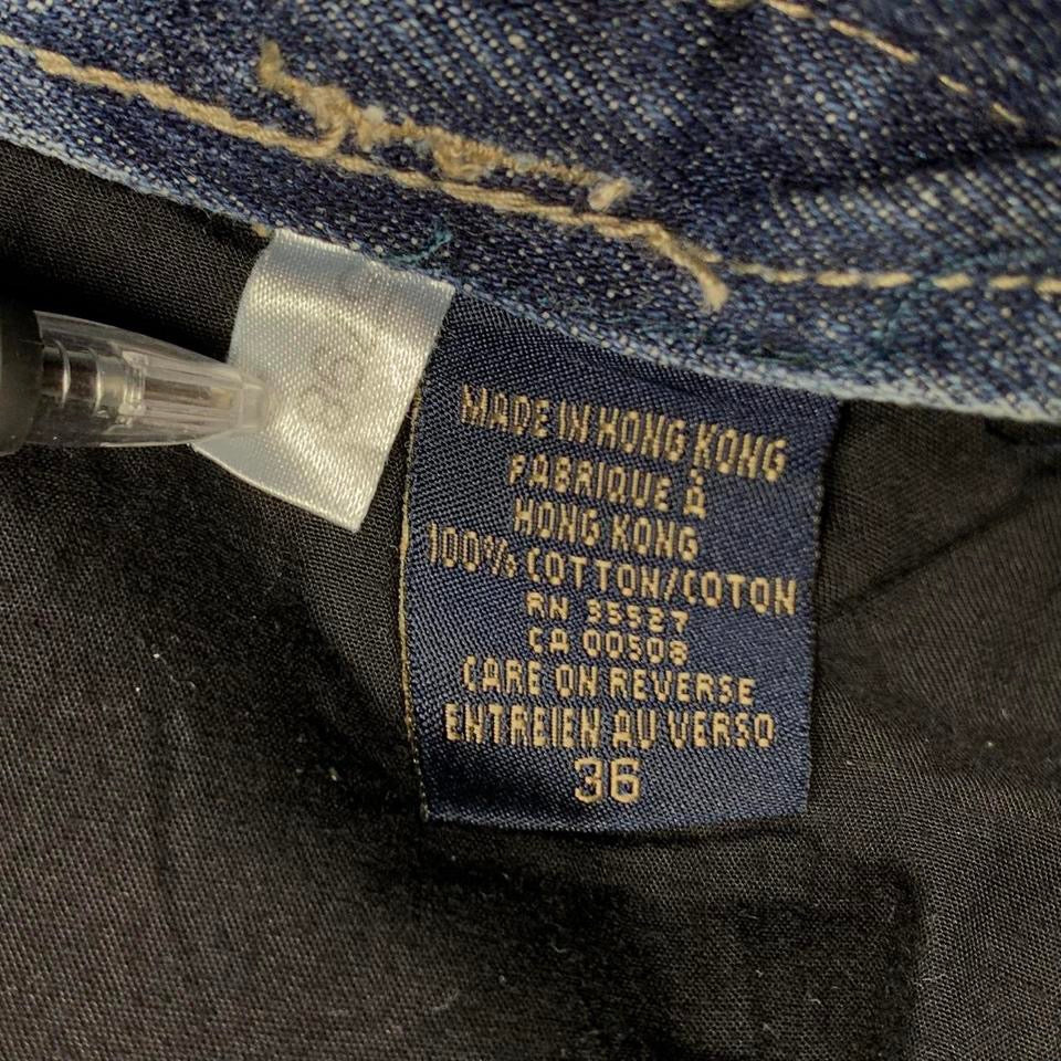 Marithé + François Girbaud 00s baggy navy blue yellow denim velcro jorts