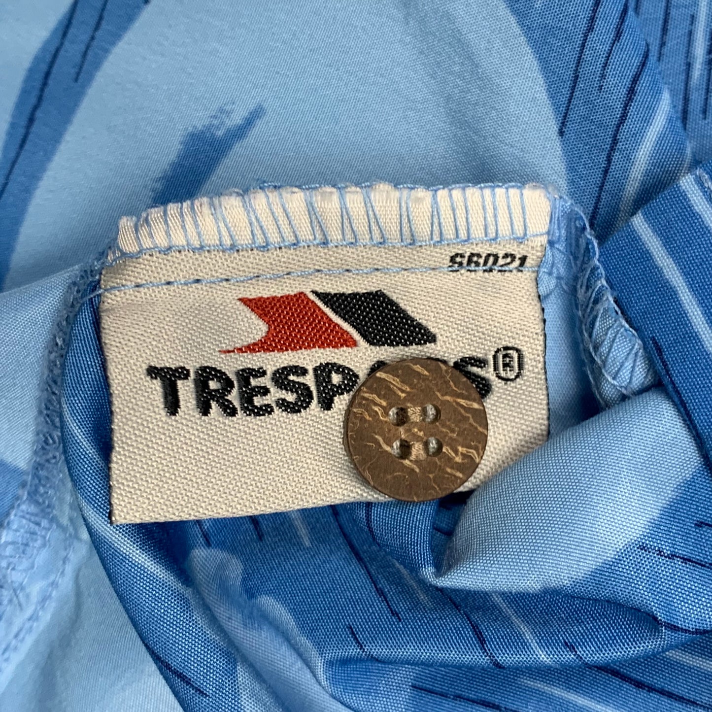 Trespass 90s blue floral hawaiian shirt