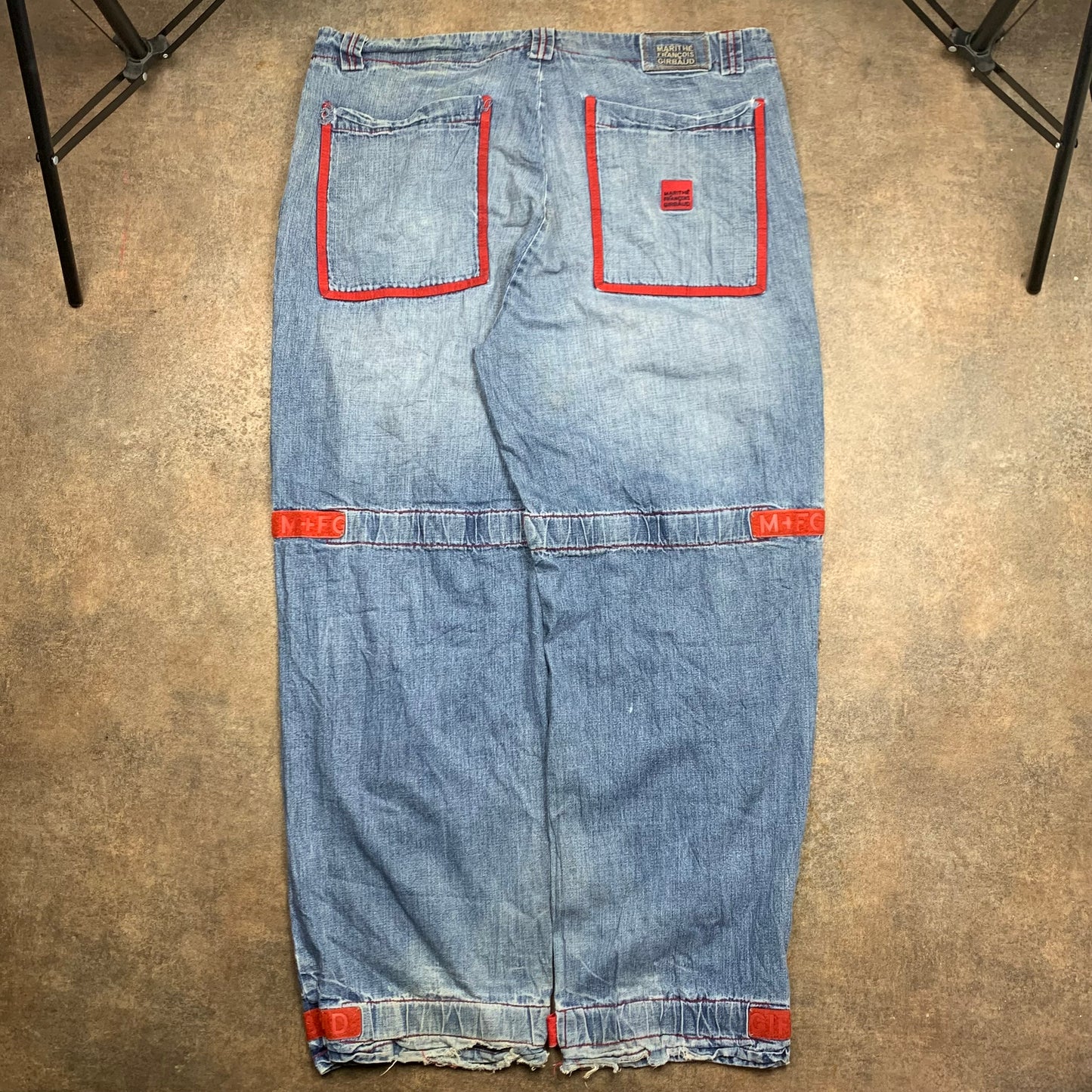 Marithé et François Girbaud 00s baggy blue cargo jeans