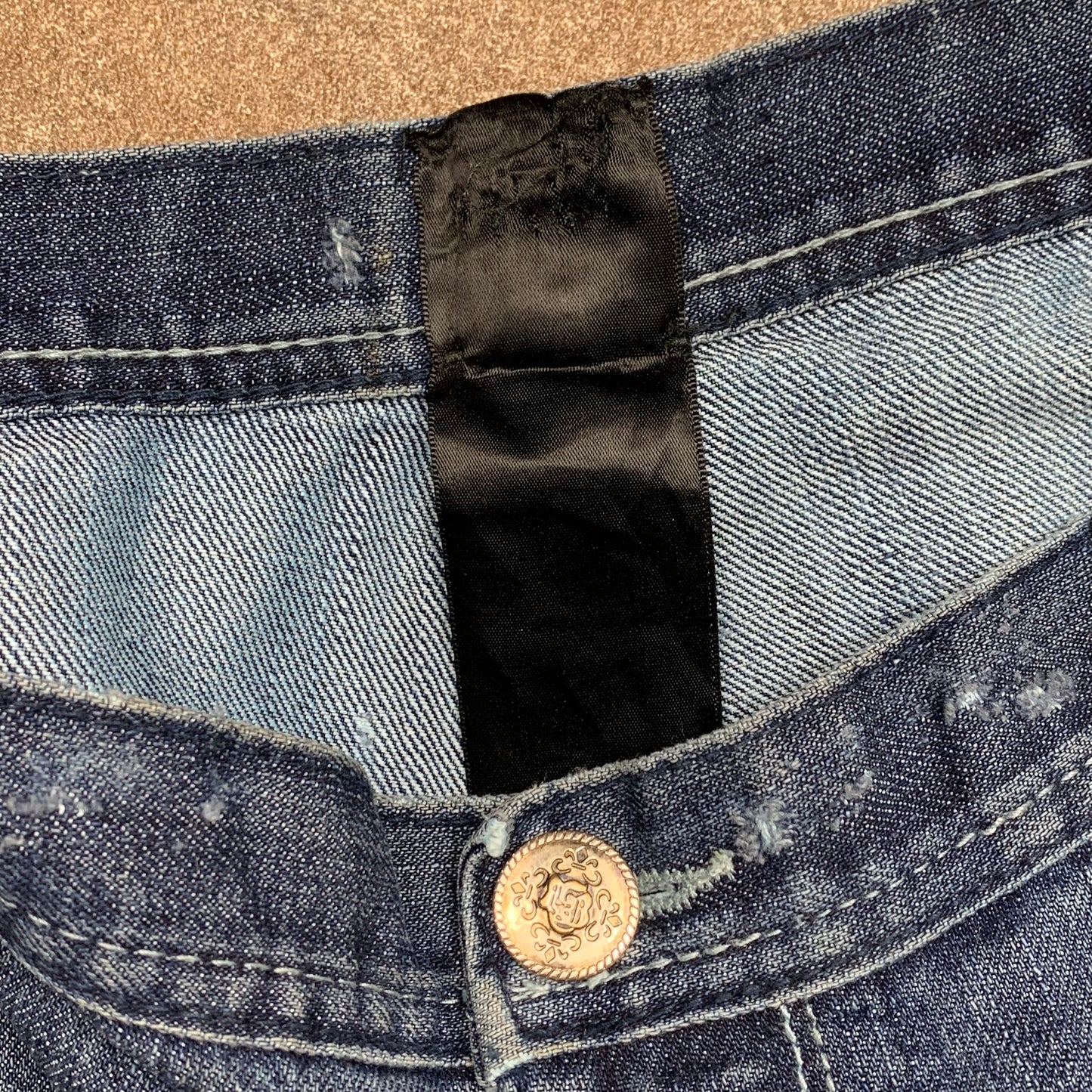 Raw Blue 00s graphic grunge baggy jeans