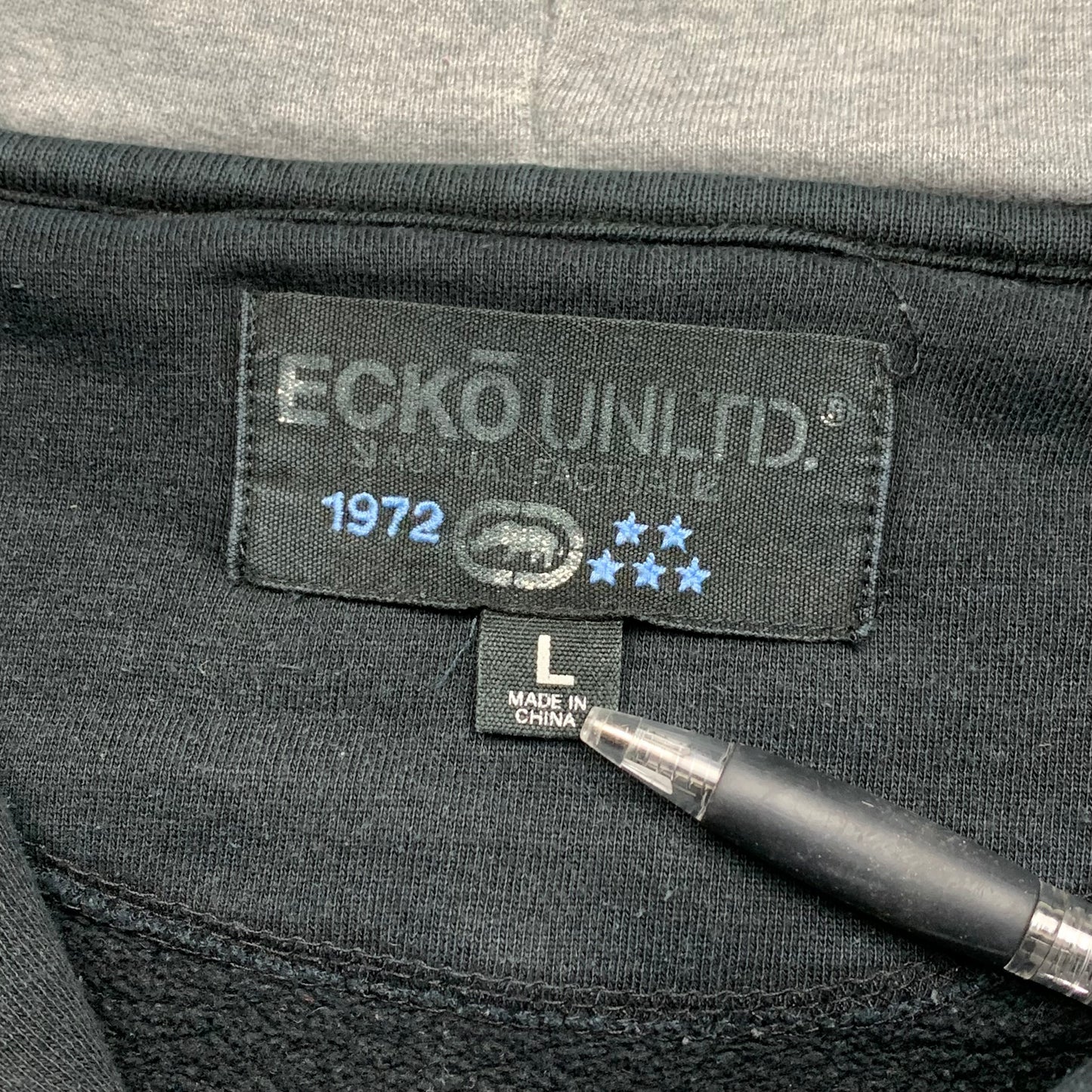 Ecko Unltd. 00s black grey graphic hoodie
