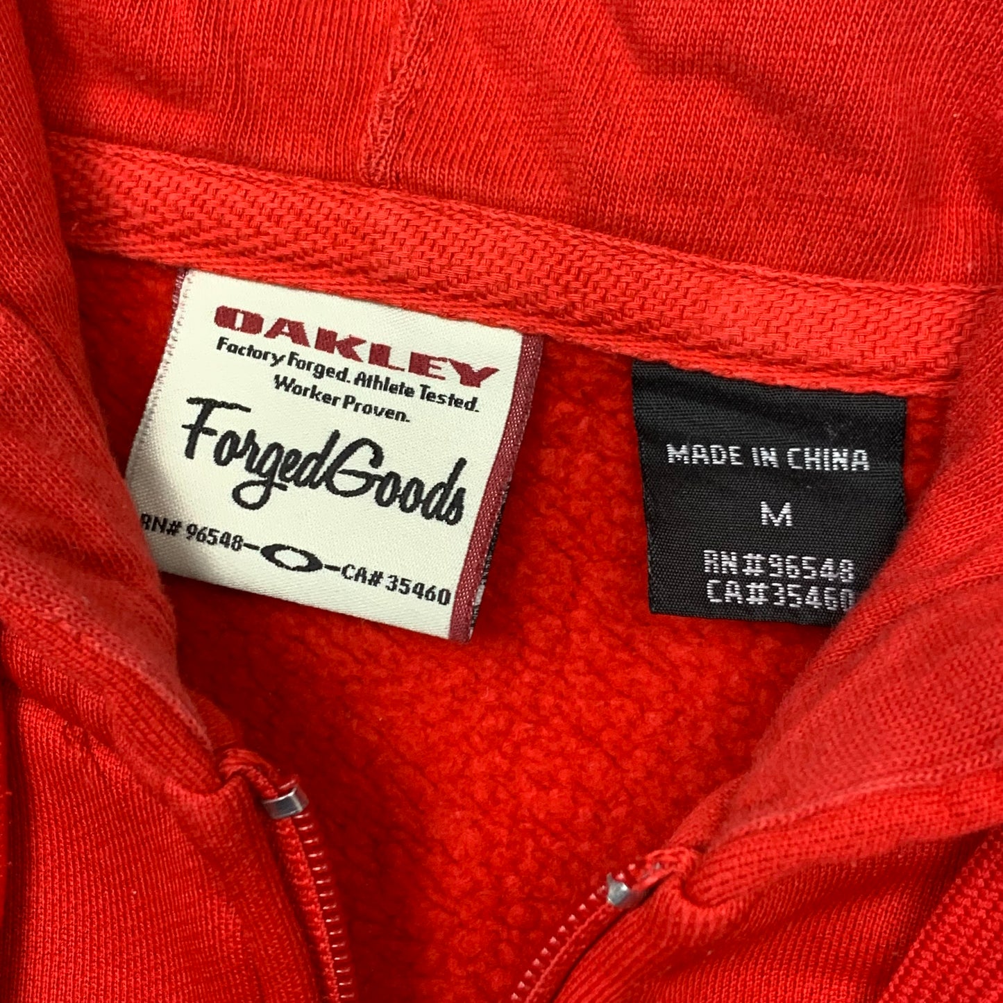 Oakley 00s red boxy zip hoodie