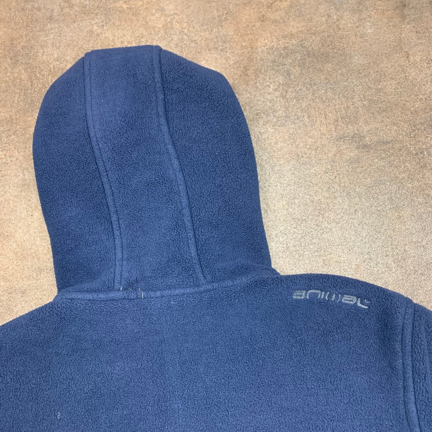 Animal 00s navy graphic lined fleece hoodie
