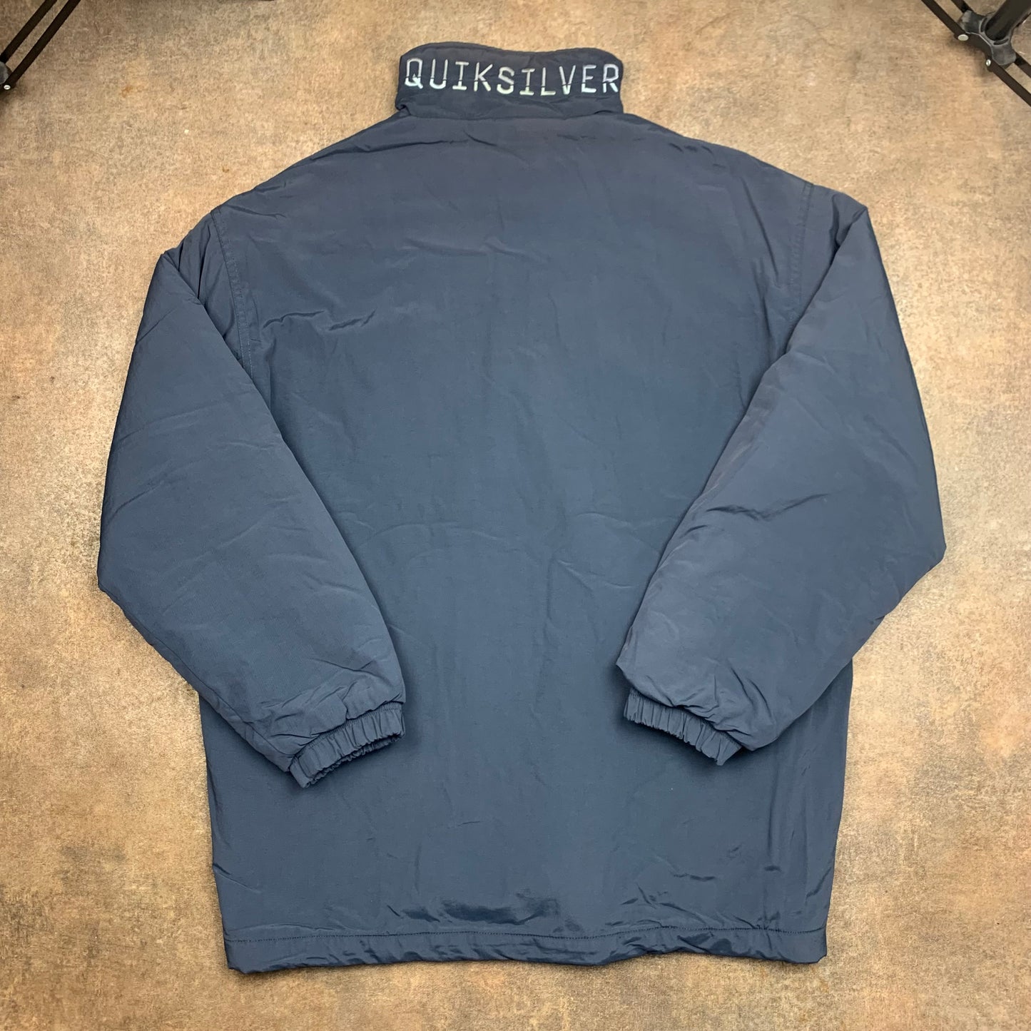 Quiksilver 90s navy lined logo zip jacket