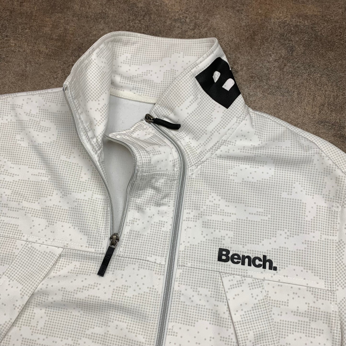 Bench 00s double zip white jumper