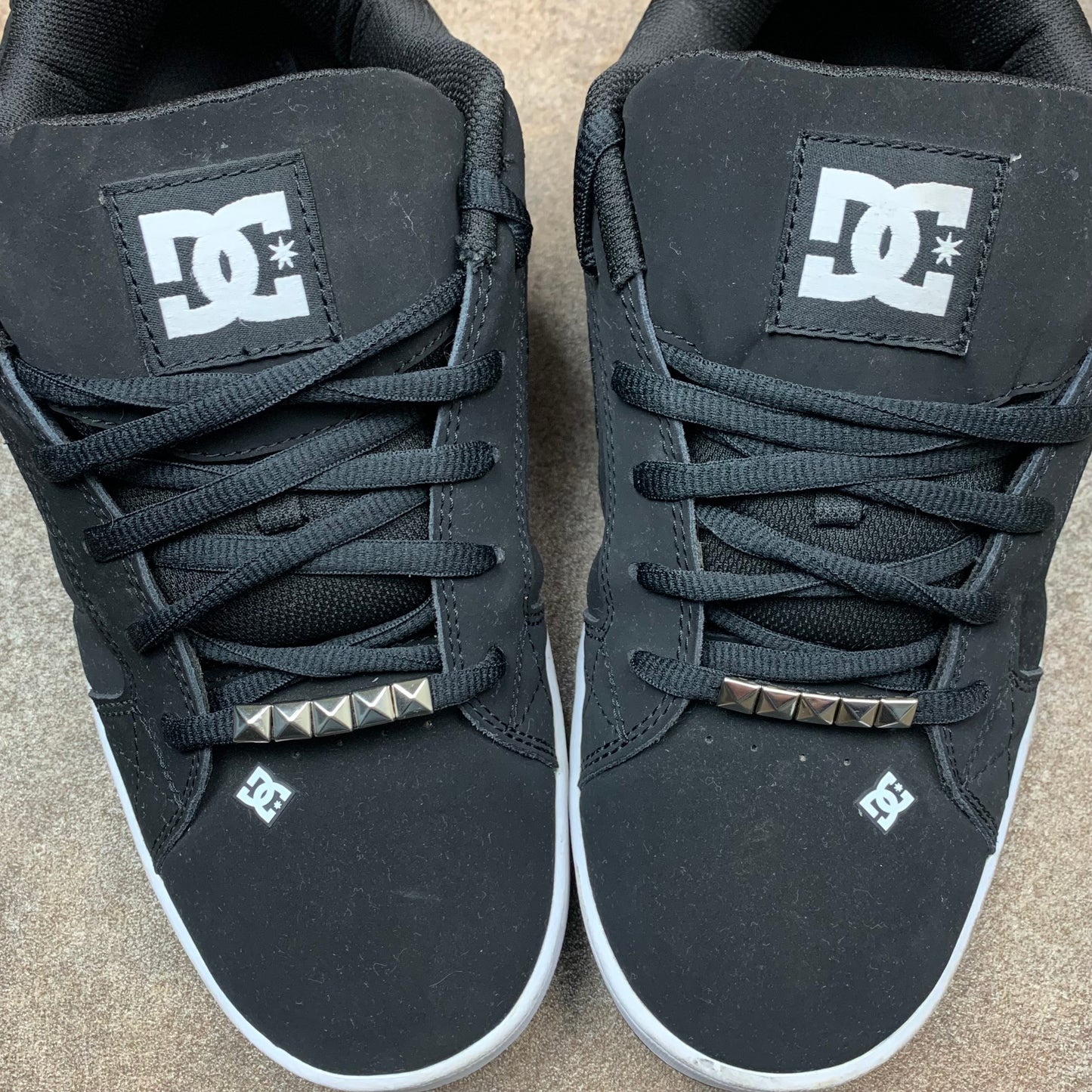 DC Shoes black white grunge trainers