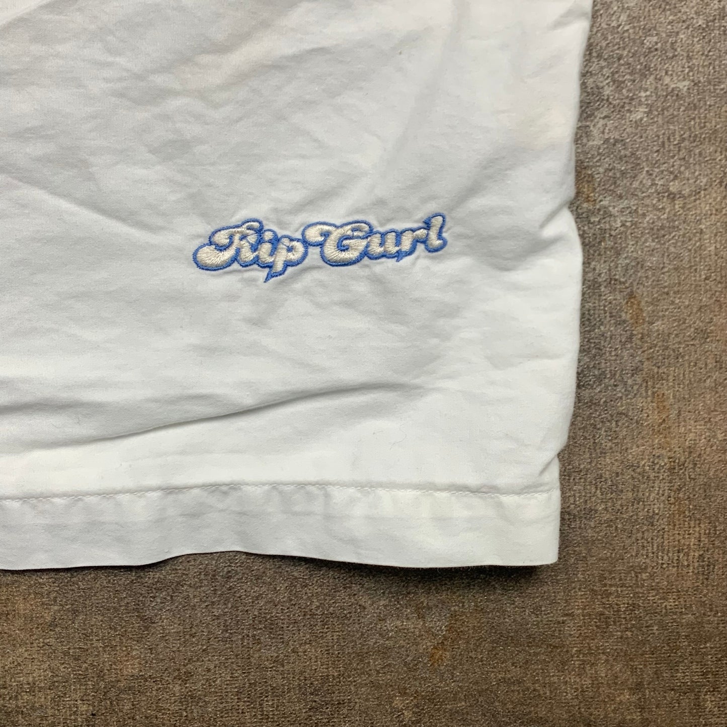 Rip Curl 00s white navy graphic floral shirt