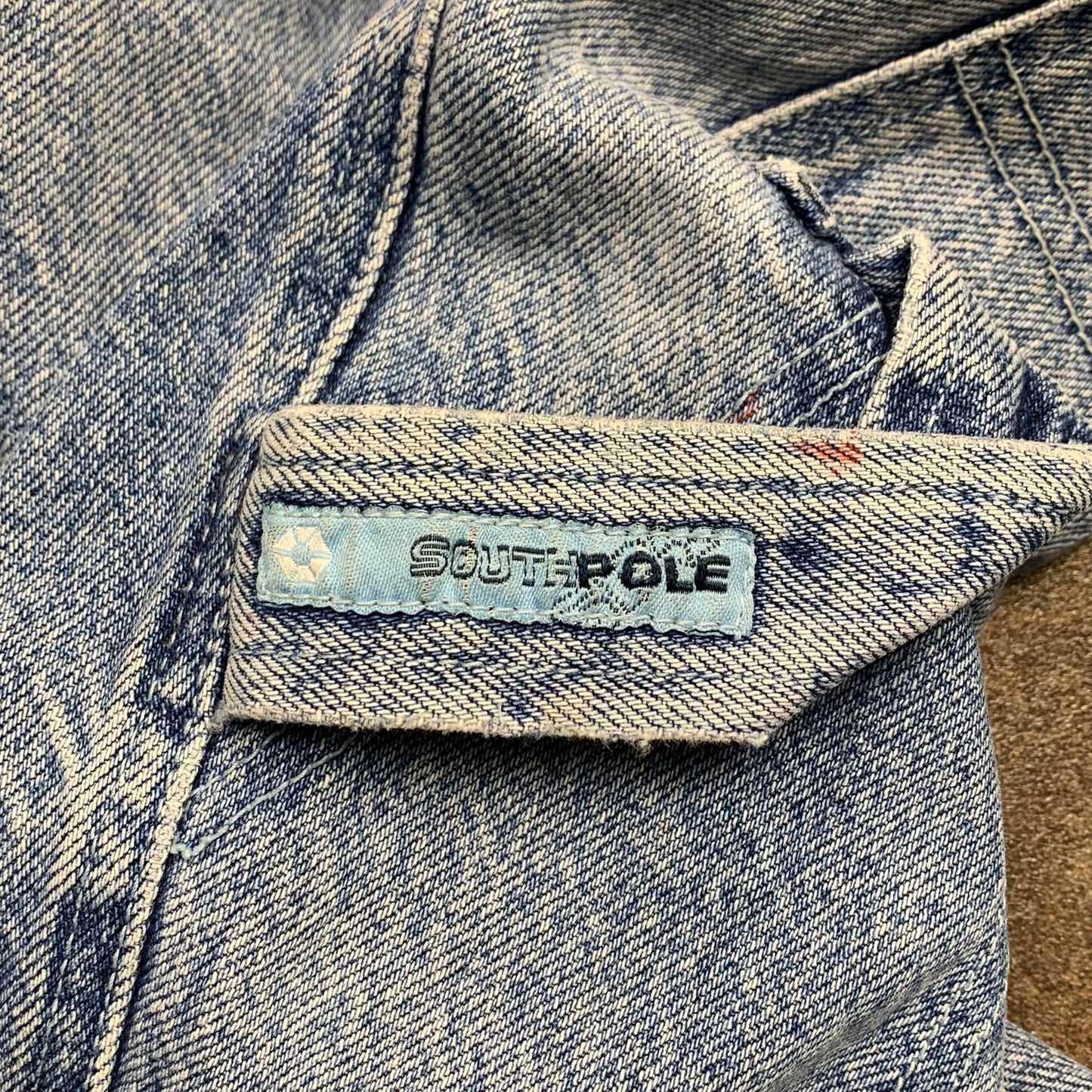 Southpole 90s baggy pale blue carpenter jeans