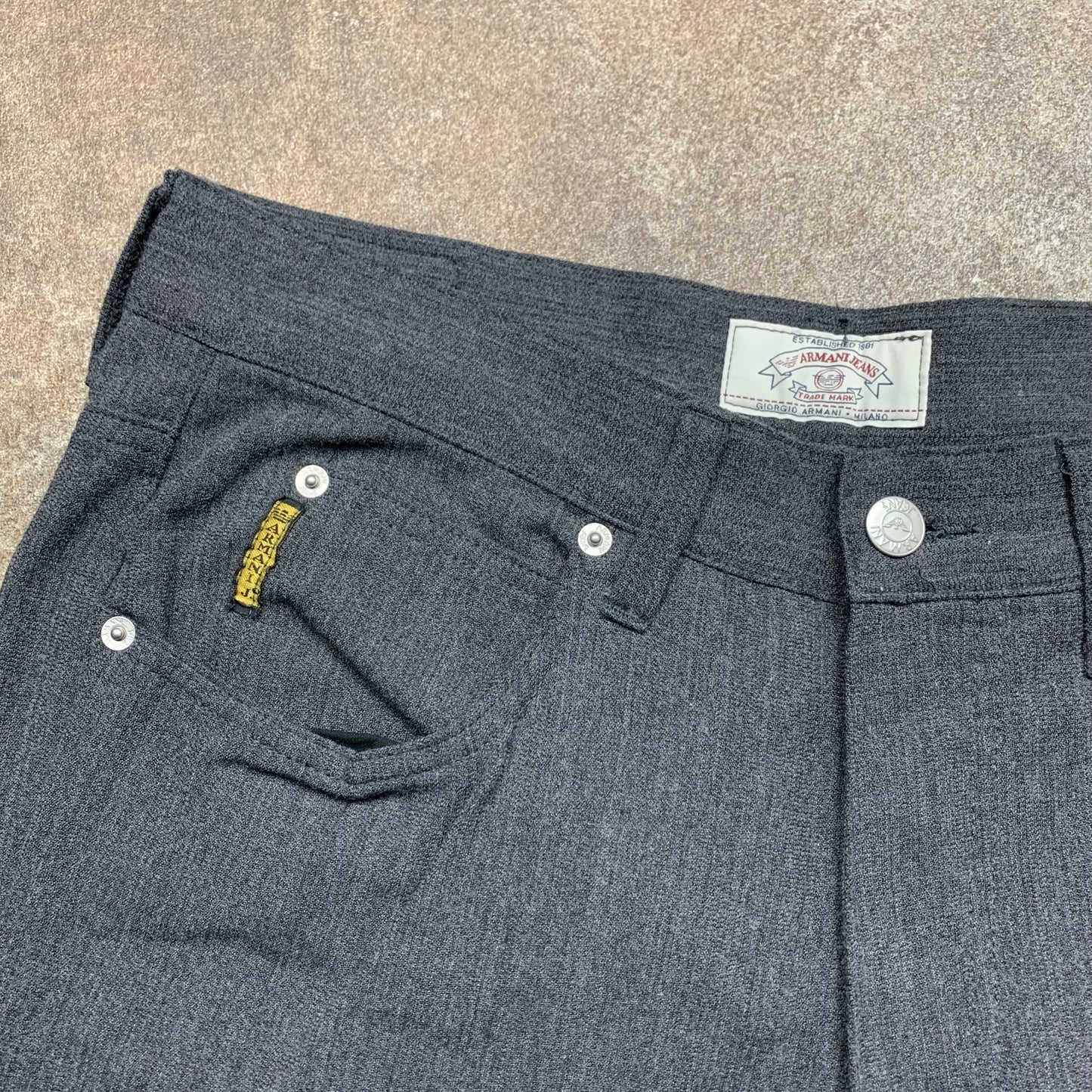 Armani Jeans 00s grey striped jeans