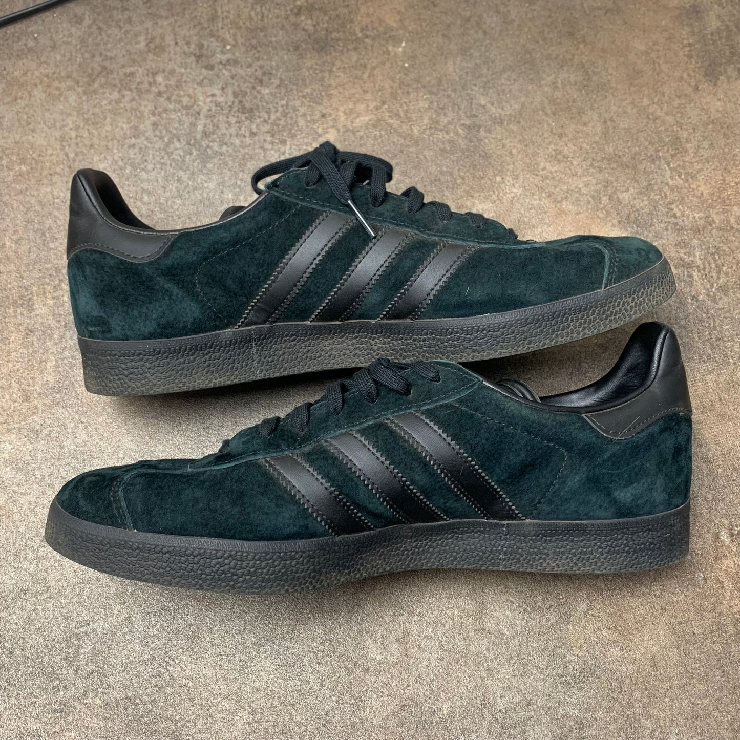 Adidas Gazelle black suede trainers
