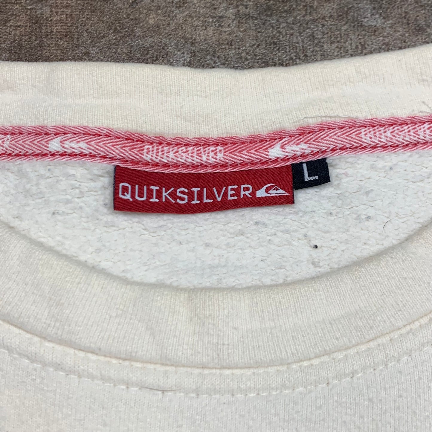 Quiksilver 90s cream graphic boxy sweatshirt
