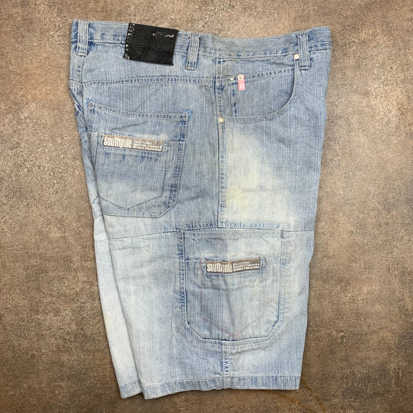 Southpole 00s pale blue baggy cargo jorts