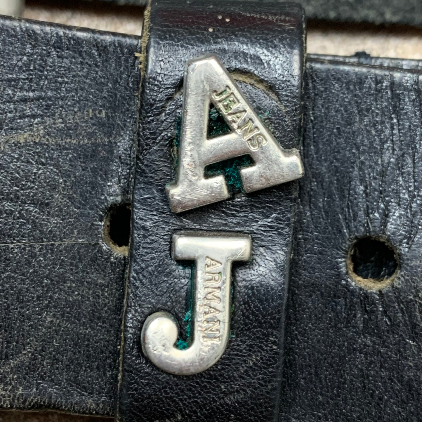 Armani Jeans 00s black logo belt