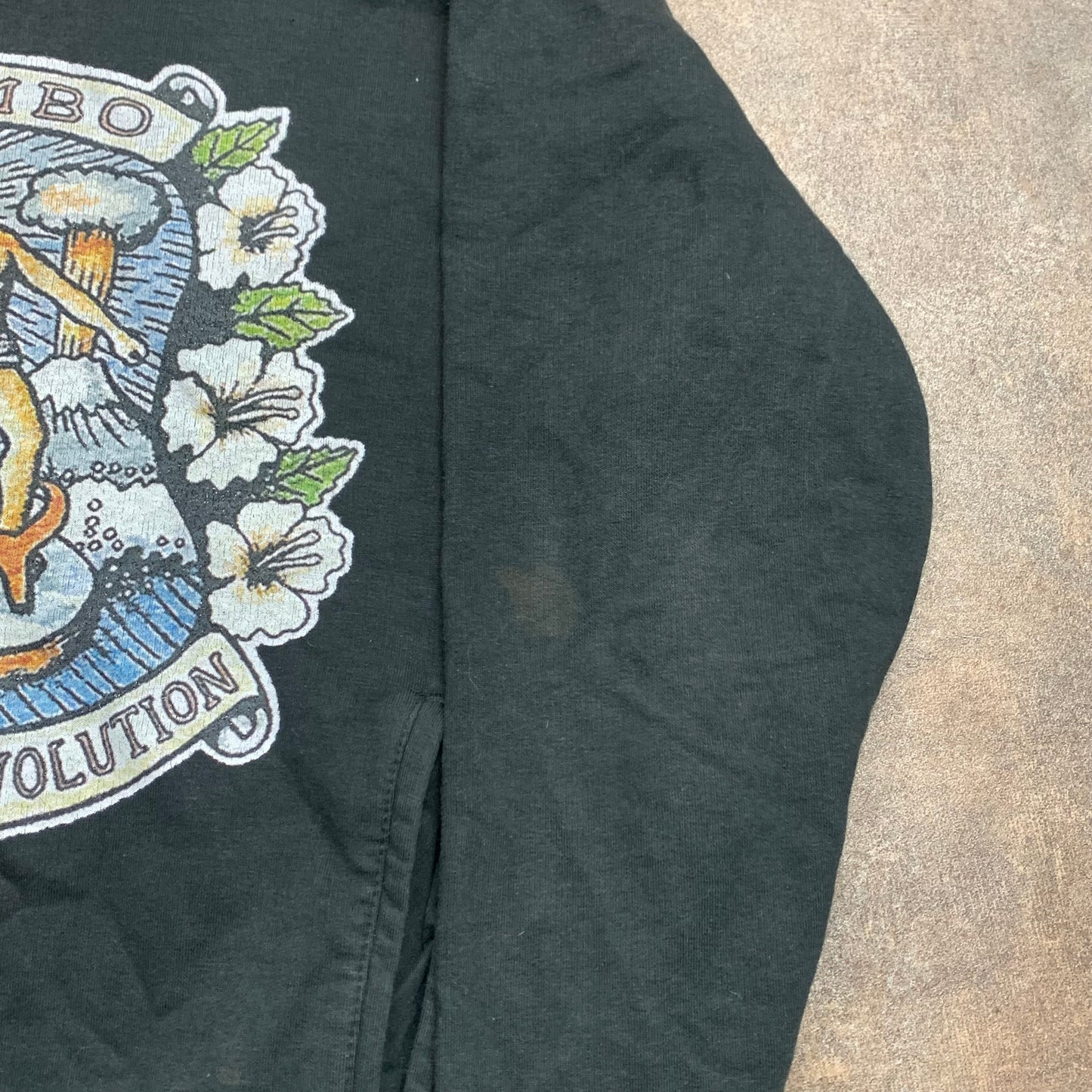 Mambo graphic black boxy hoodie
