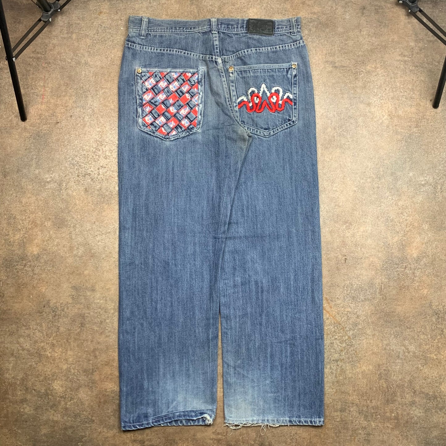 Raw Blue 00s blue baggy graphic denim jeans
