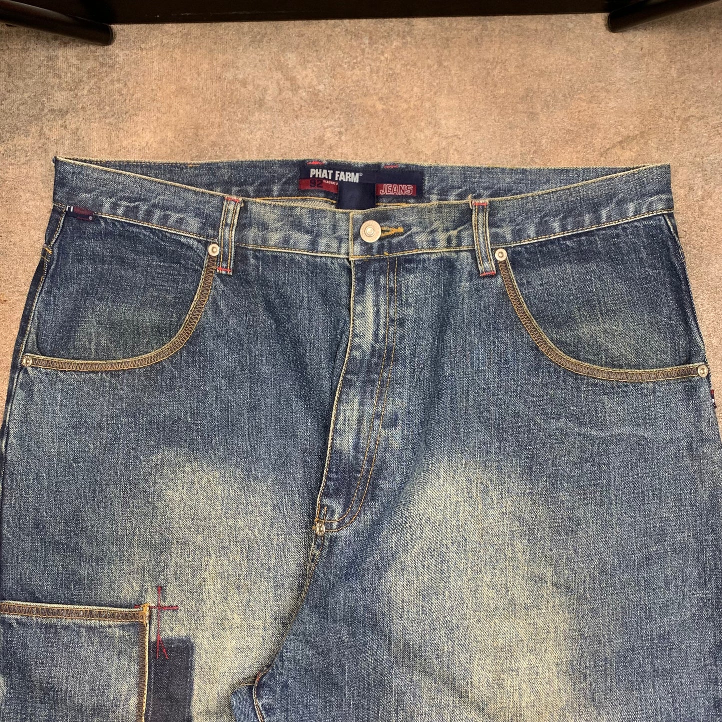 Phat Farm 00s baggy multipocket graphic jeans