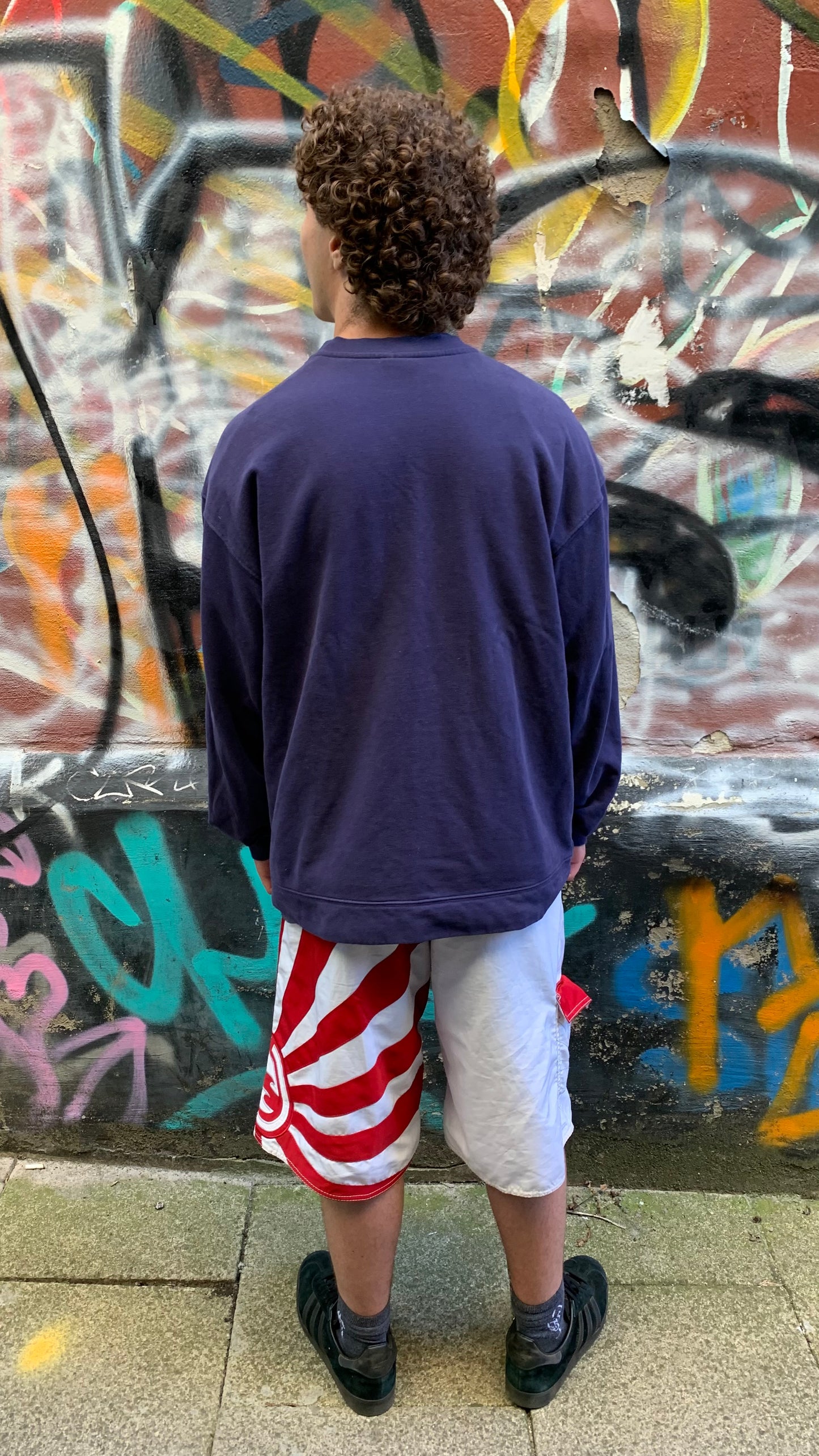 Billabong 00s Andy Iron white red graphic boardshorts