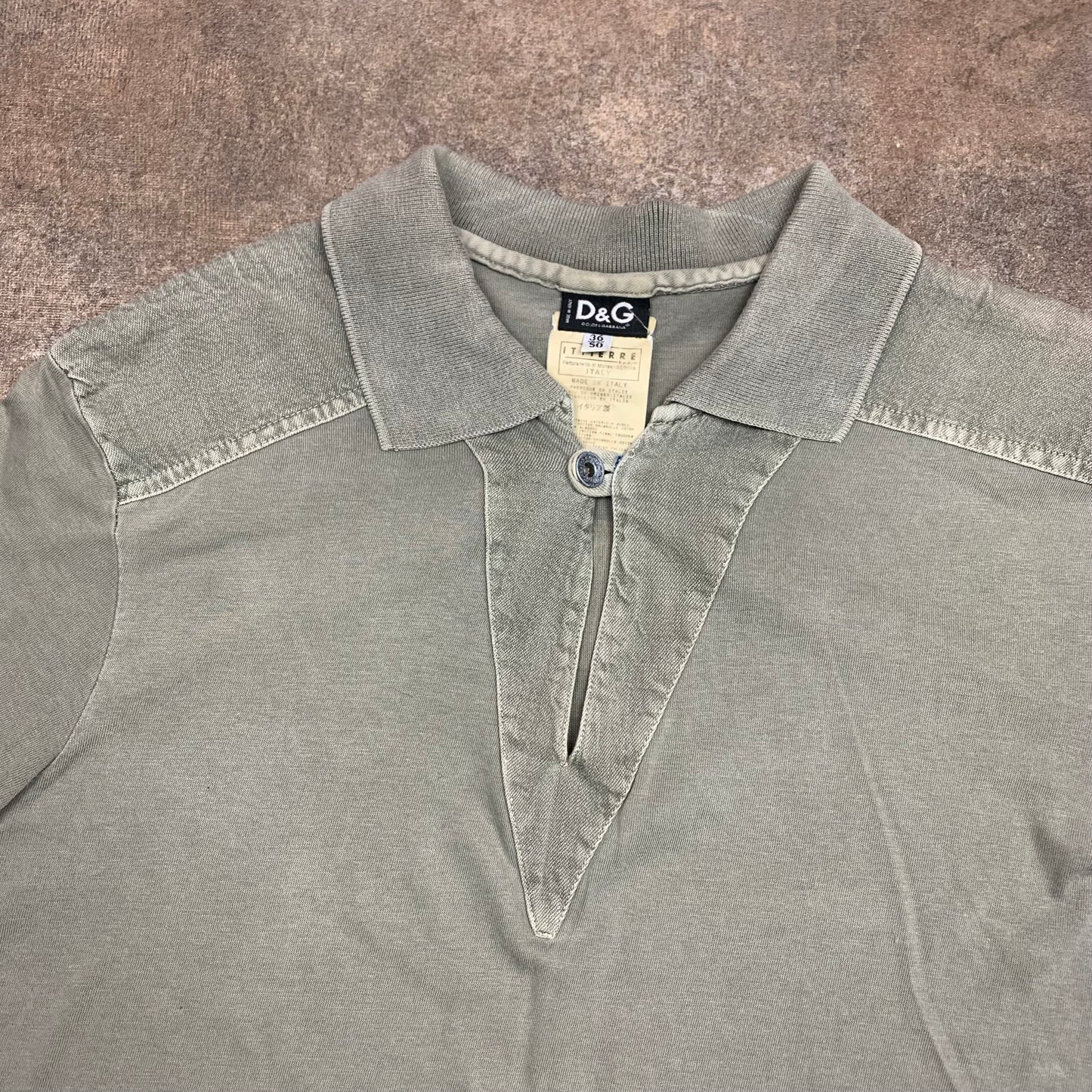 Dolce & Gabbana 00s graphic khaki polo shirt