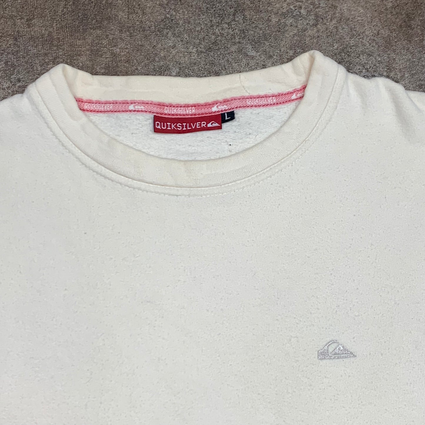 Quiksilver 90s cream graphic boxy sweatshirt