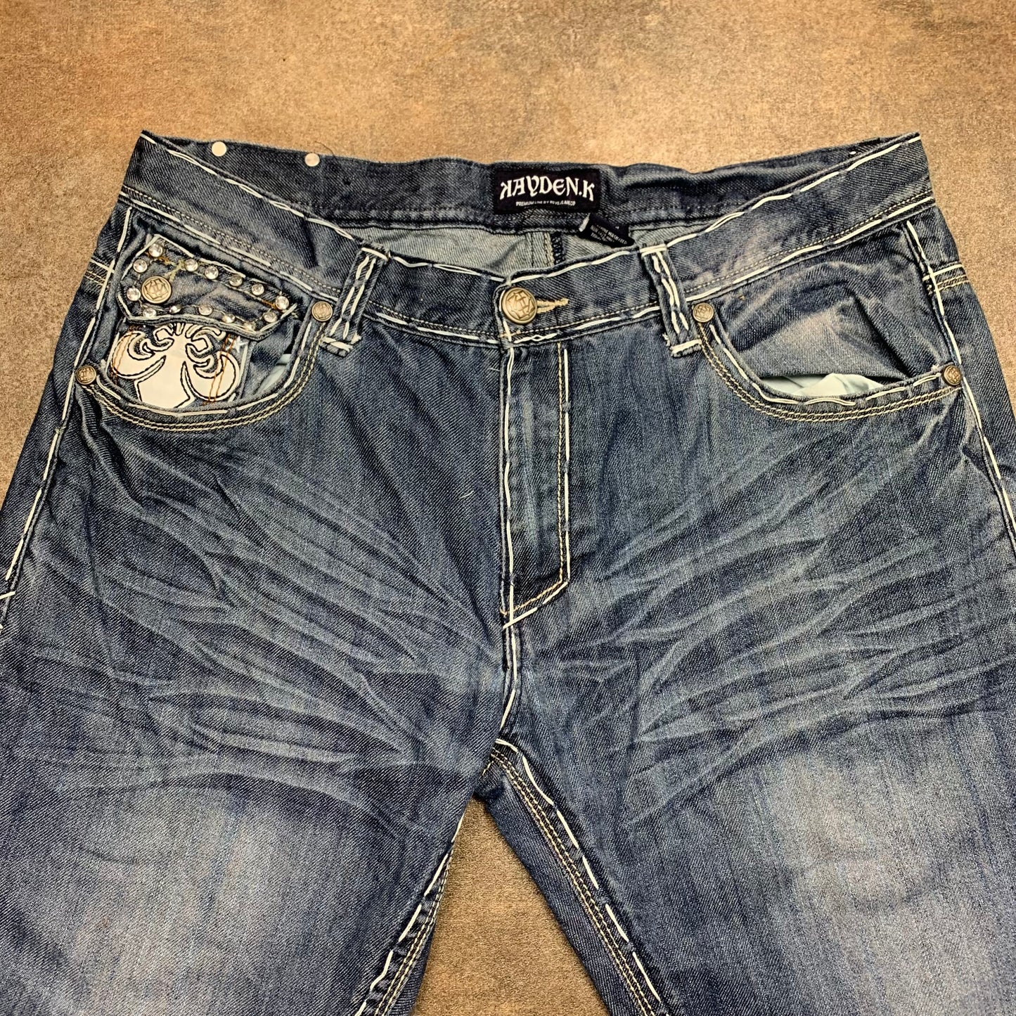 Reve Kayden K 00s flared graphic baggy jeans