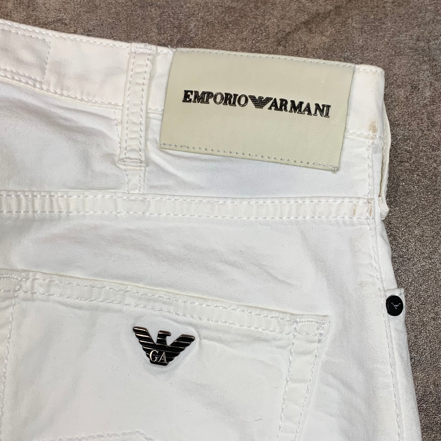 Emporio Armani executive program white chinos