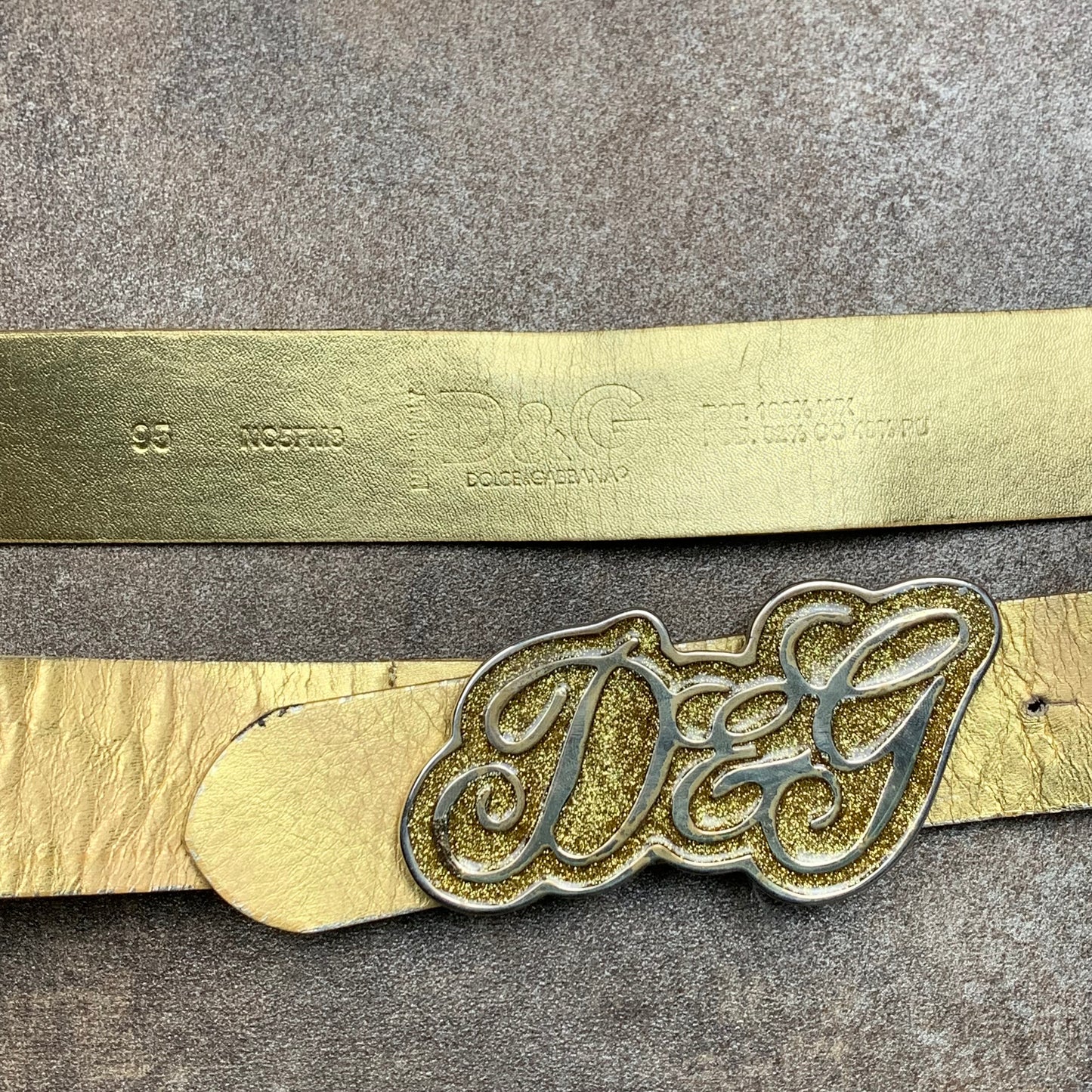 Dolce & Gabbana 00s gold buckle belt