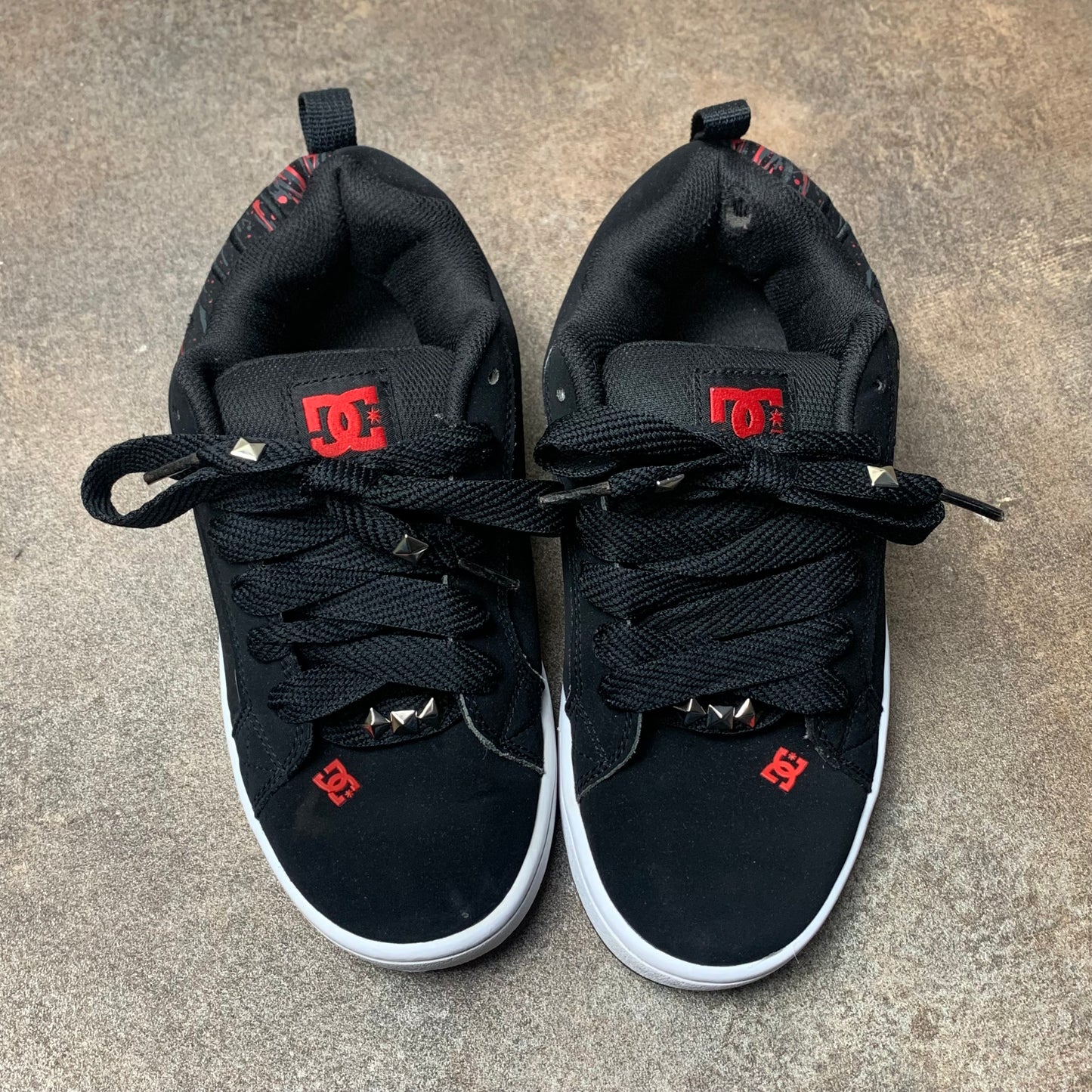 DC Shoes Court Graffik black red chunky graphic trainers