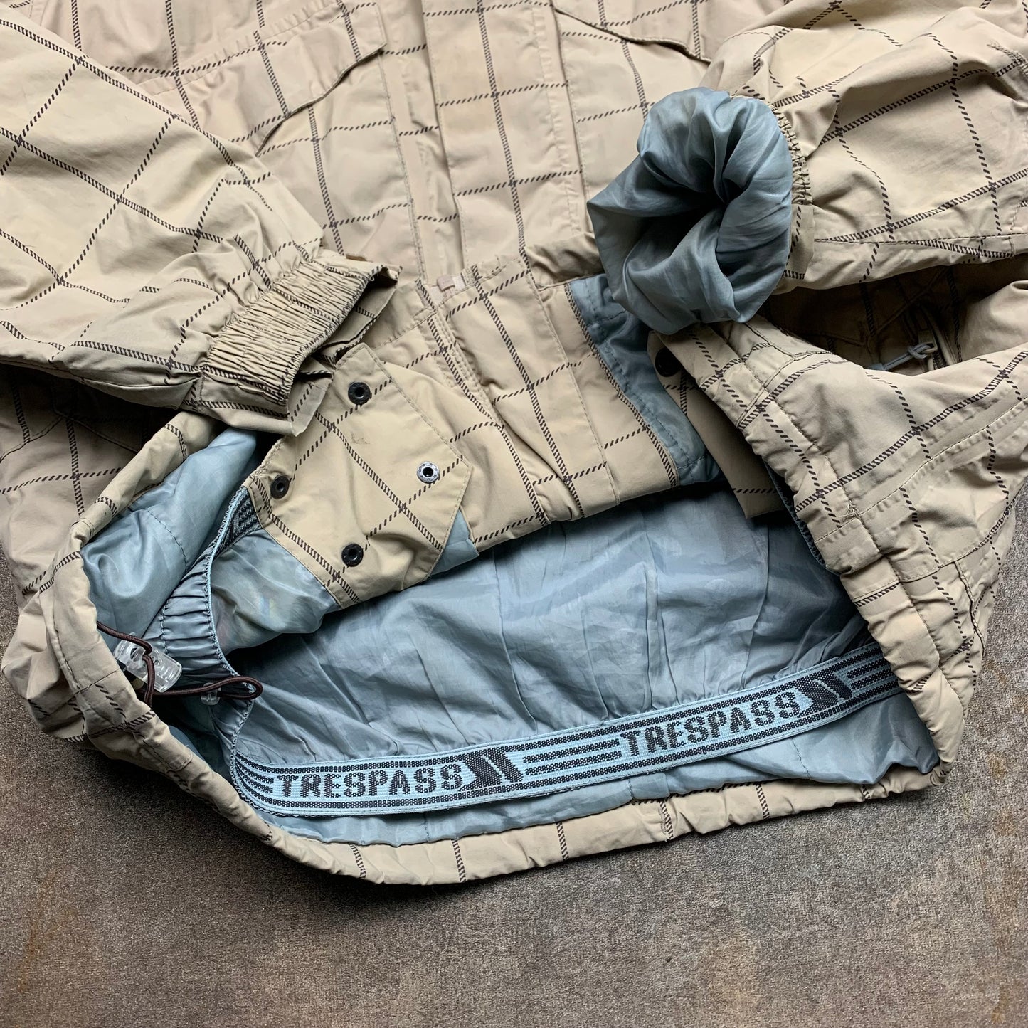Trespass 00s plaid cream beige ski jacket