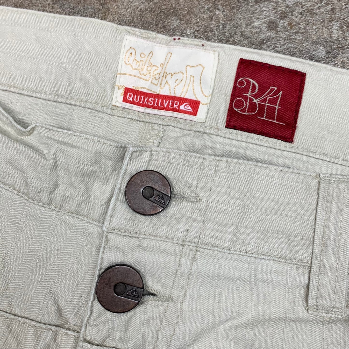 Quiksilver 00s cream baggy denim jeans