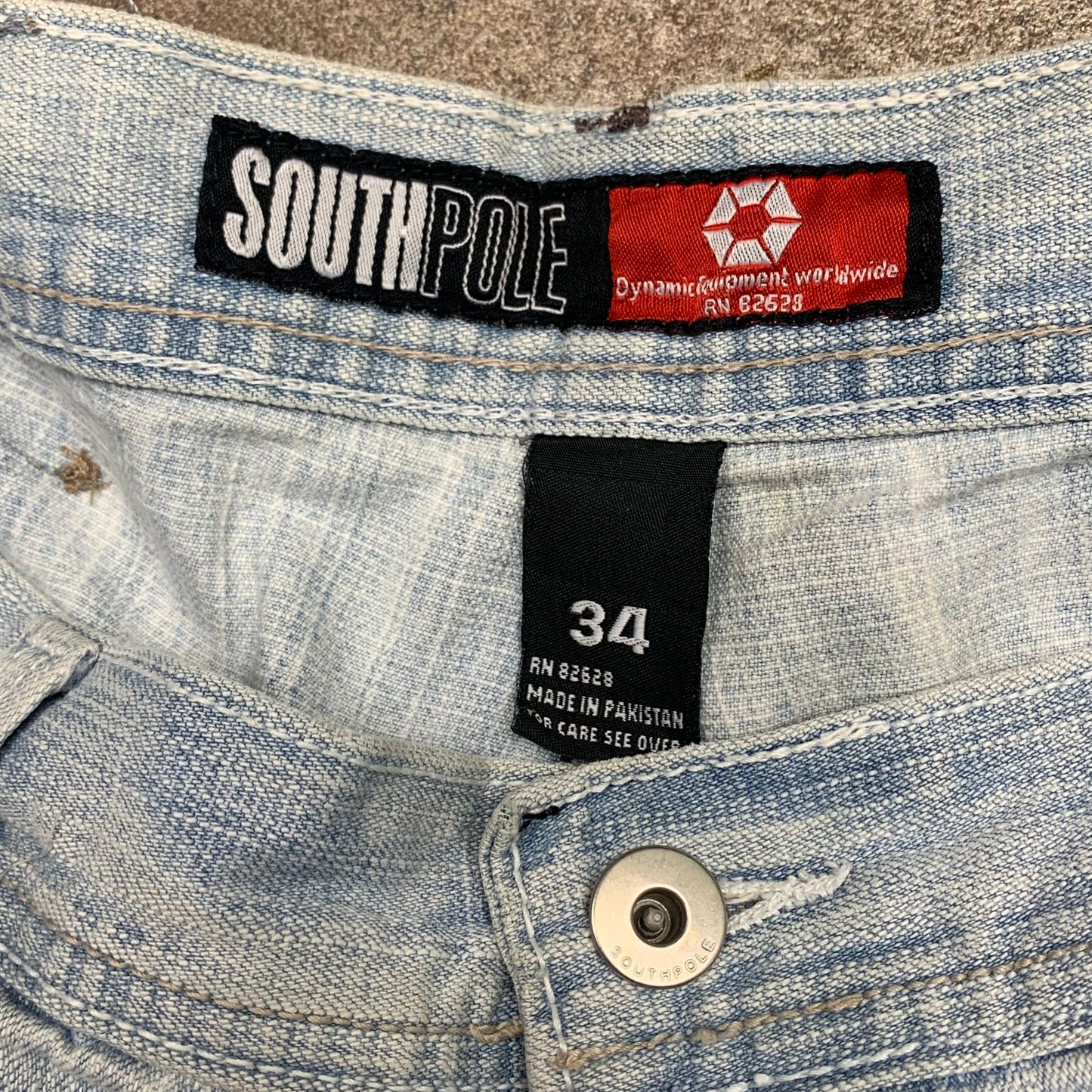 Southpole 00s pale blue baggy jorts