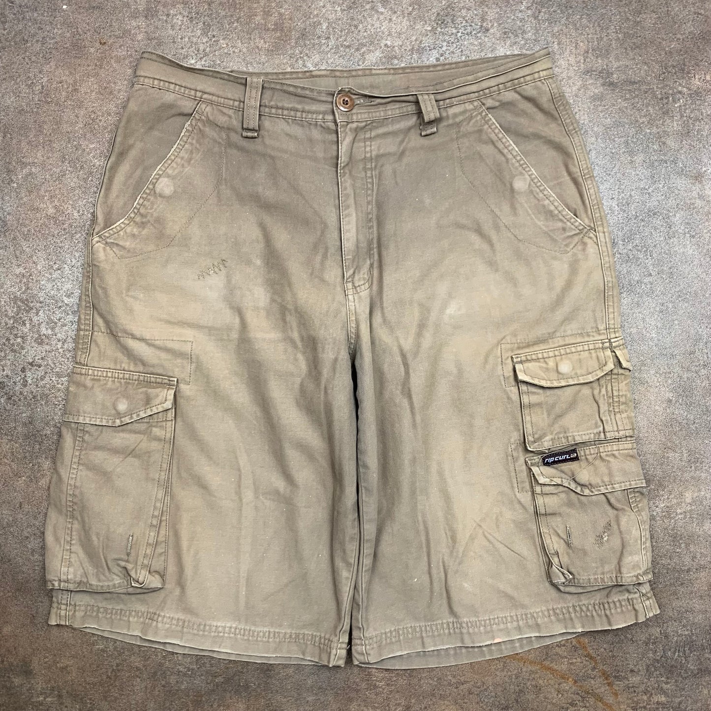 Rip Curl 00s beige baggy cargo jorts