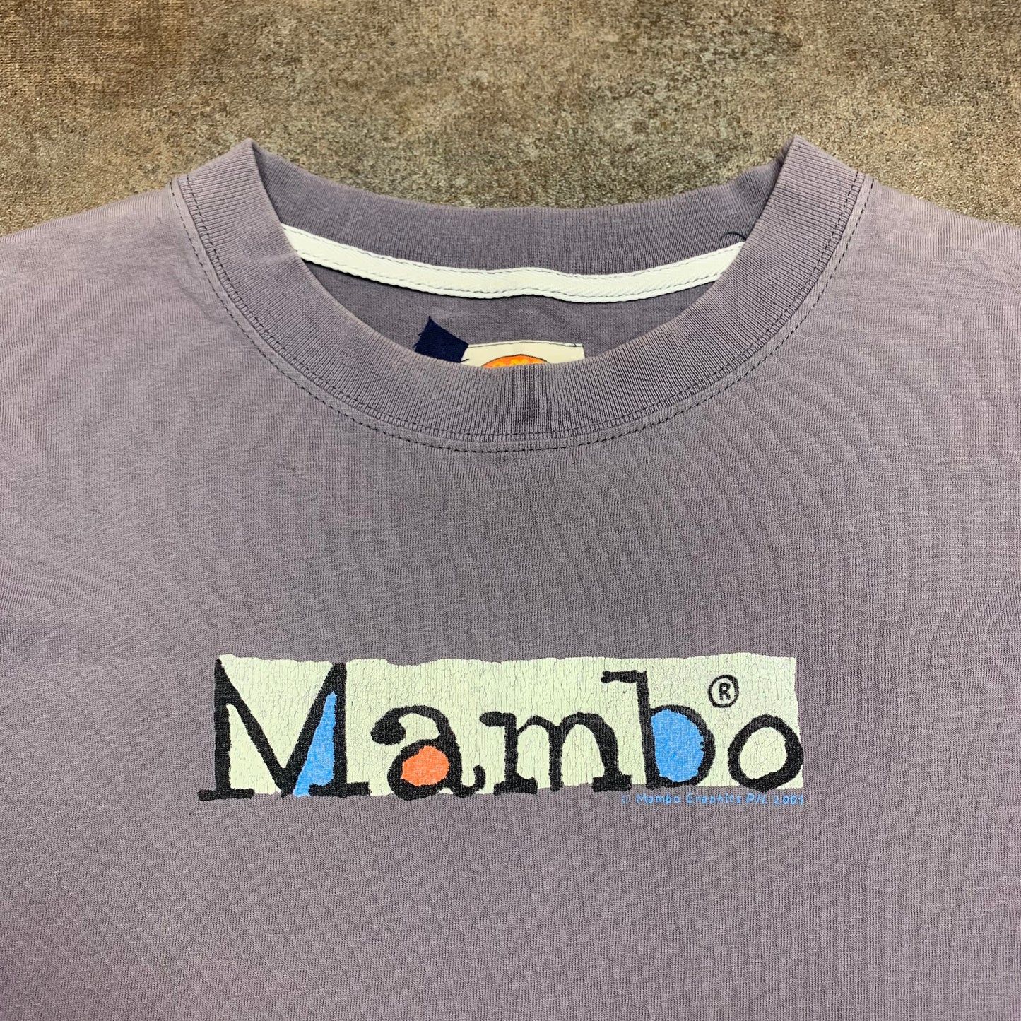 Mambo 00s purple-grey faded graphic tee