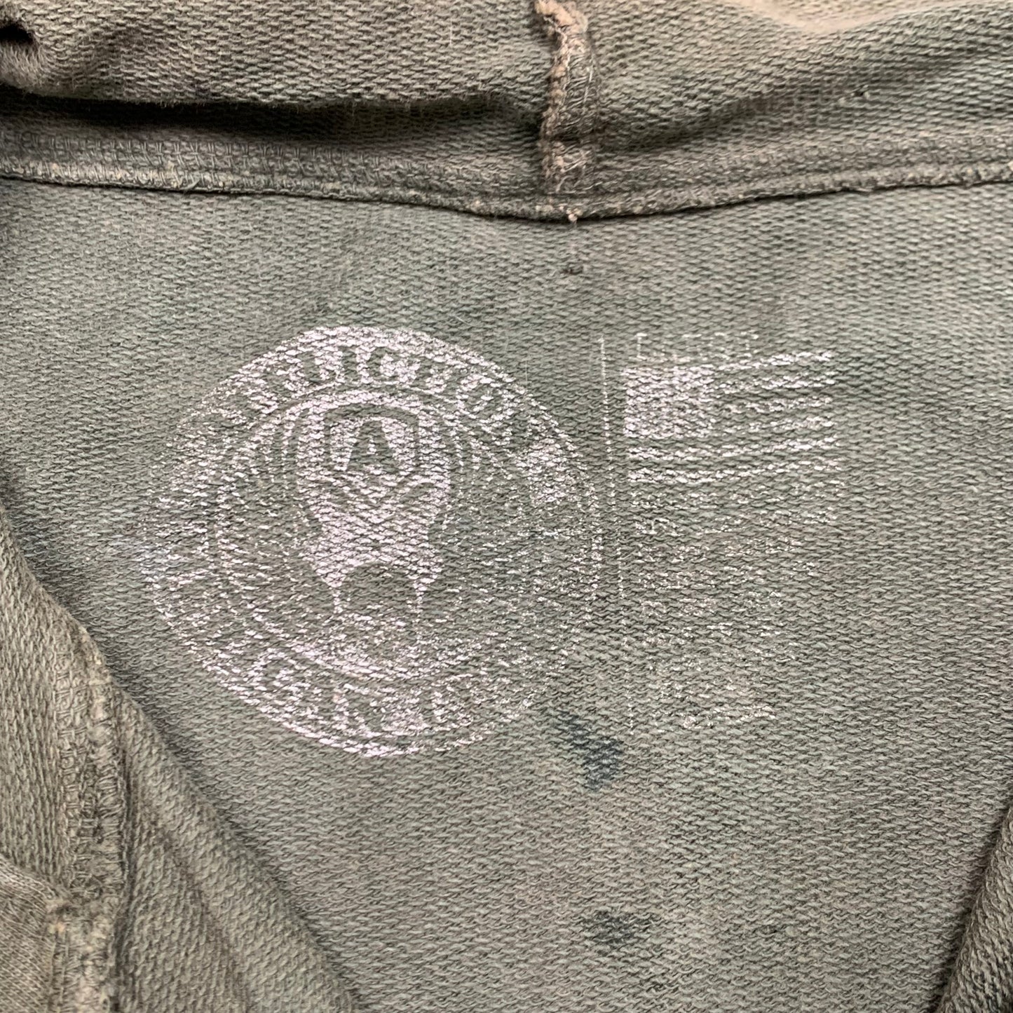 Affliction camo graphic khaki zip hoodie