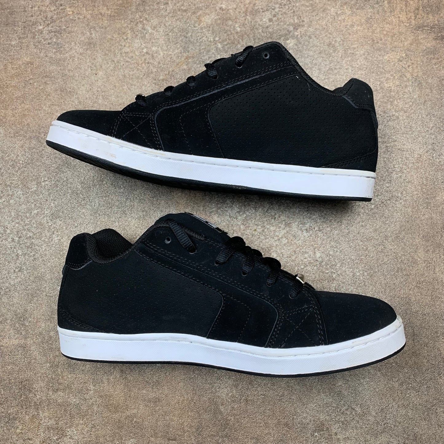 DC Shoes black white grunge trainers