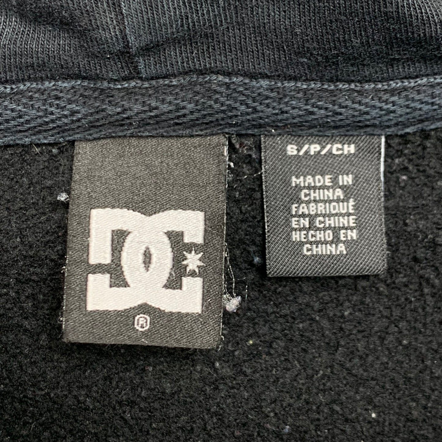 DC Shoes 00s black graphic boxy zip hoodie