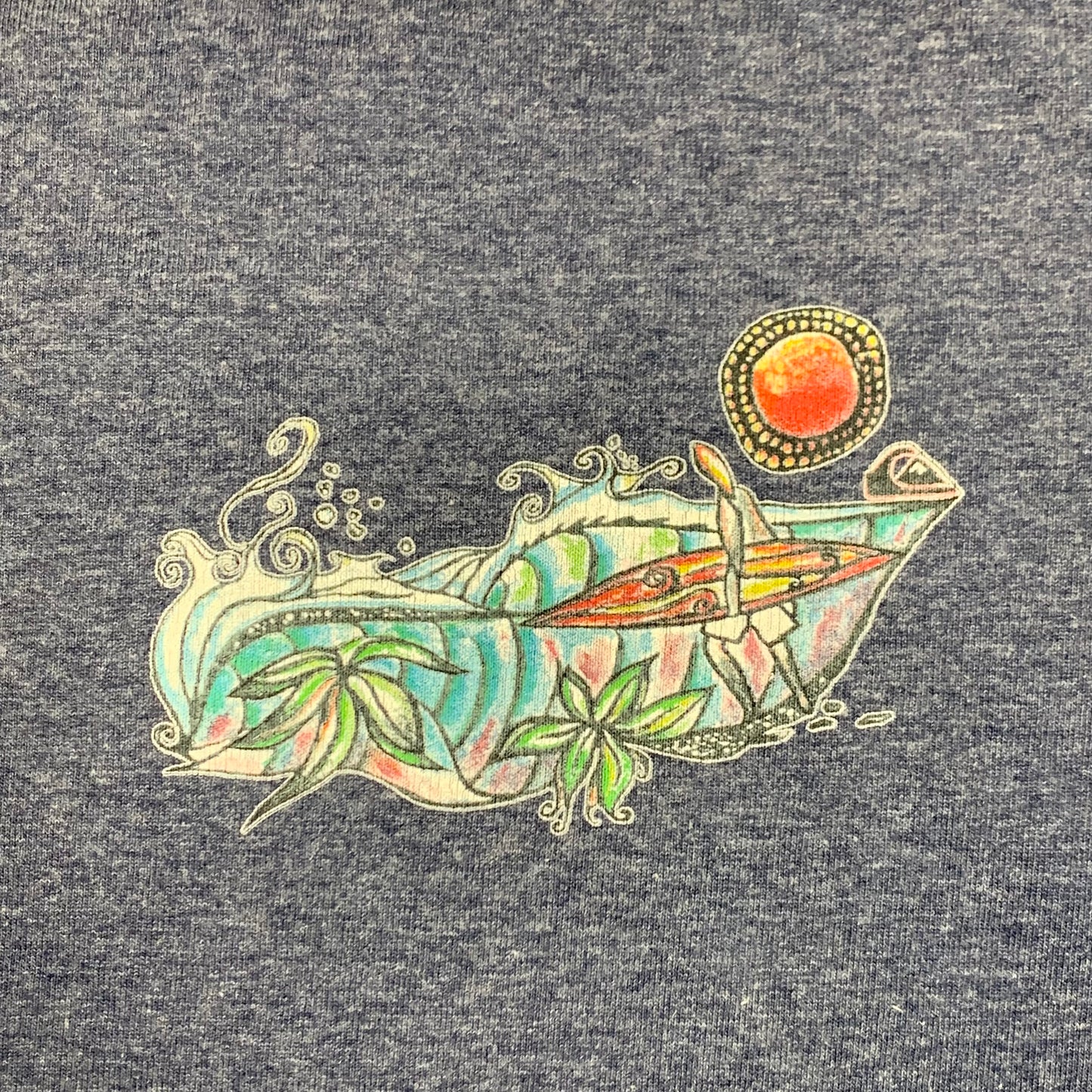 Quiksilver 90s navy-blue graphic boxy tee