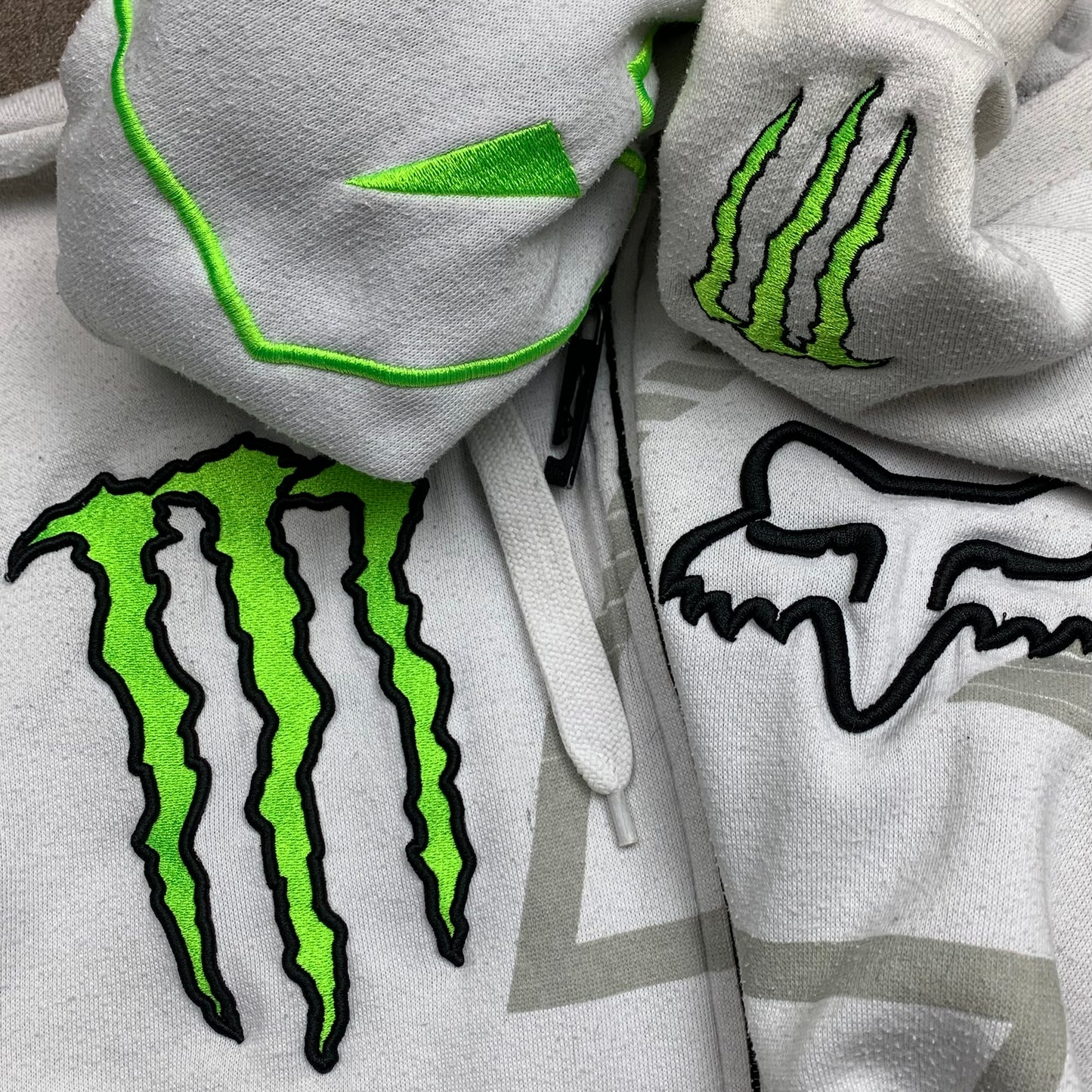 Fox Racing Monster Energy 00s graphic grunge hoodie