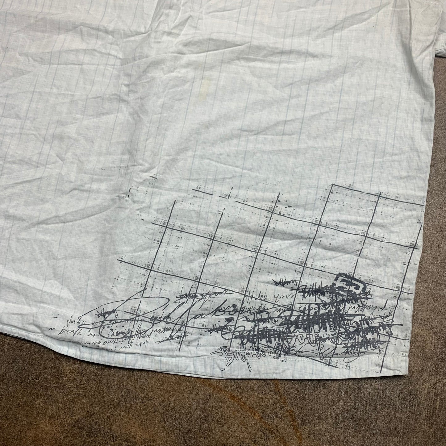 Billabong 00s white graphic button shirt