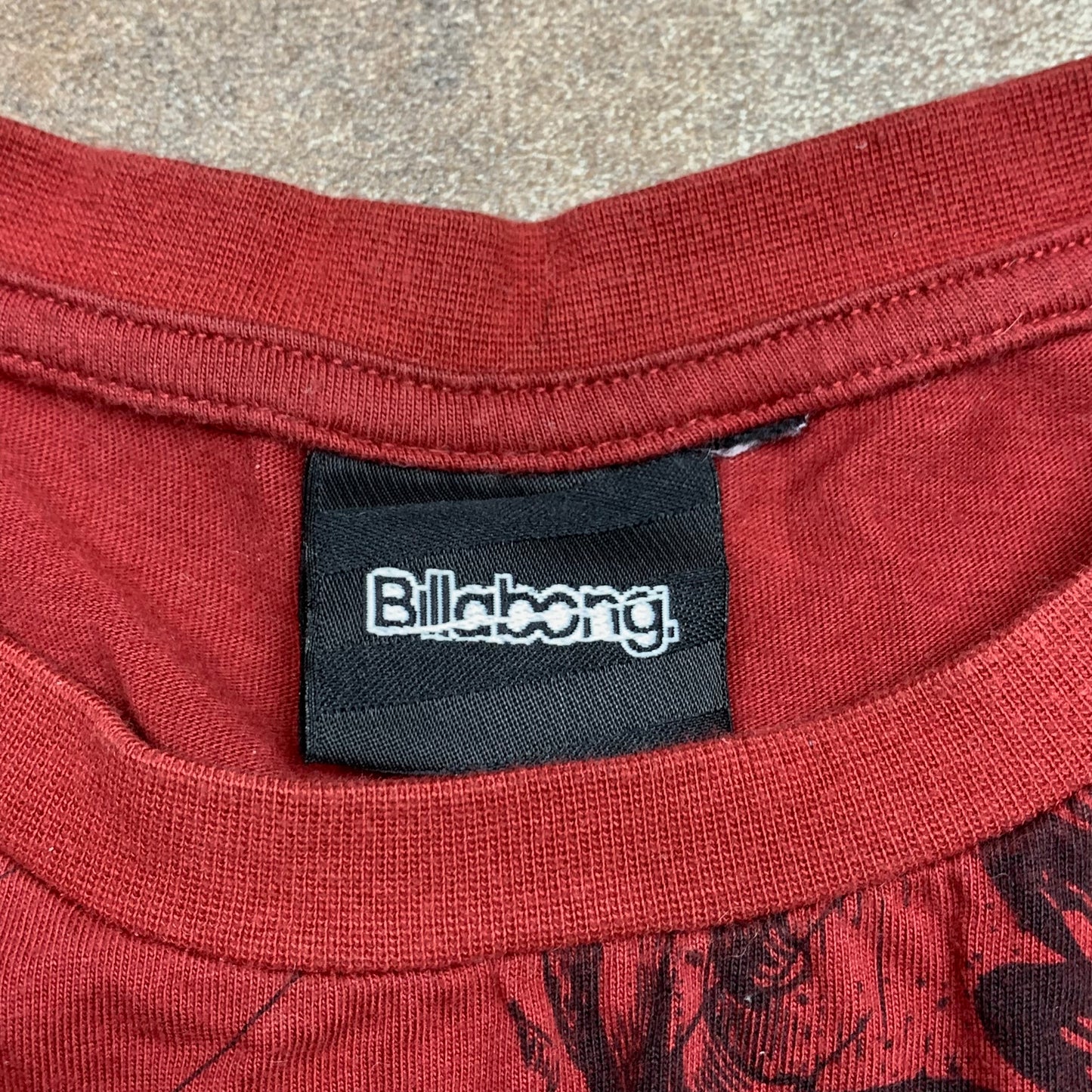 Billabong 00s red graphic long sleeve tee