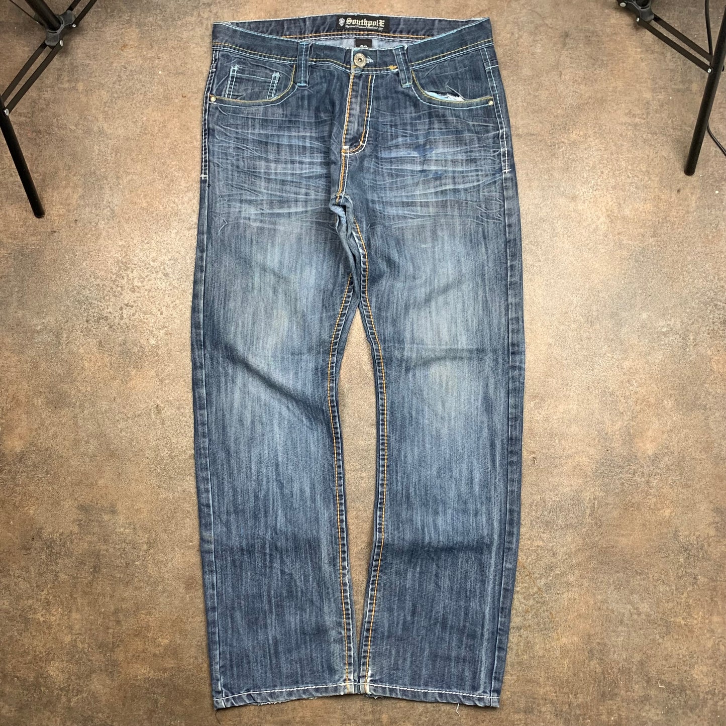 Southpole 00s straight leg embroidered jeans