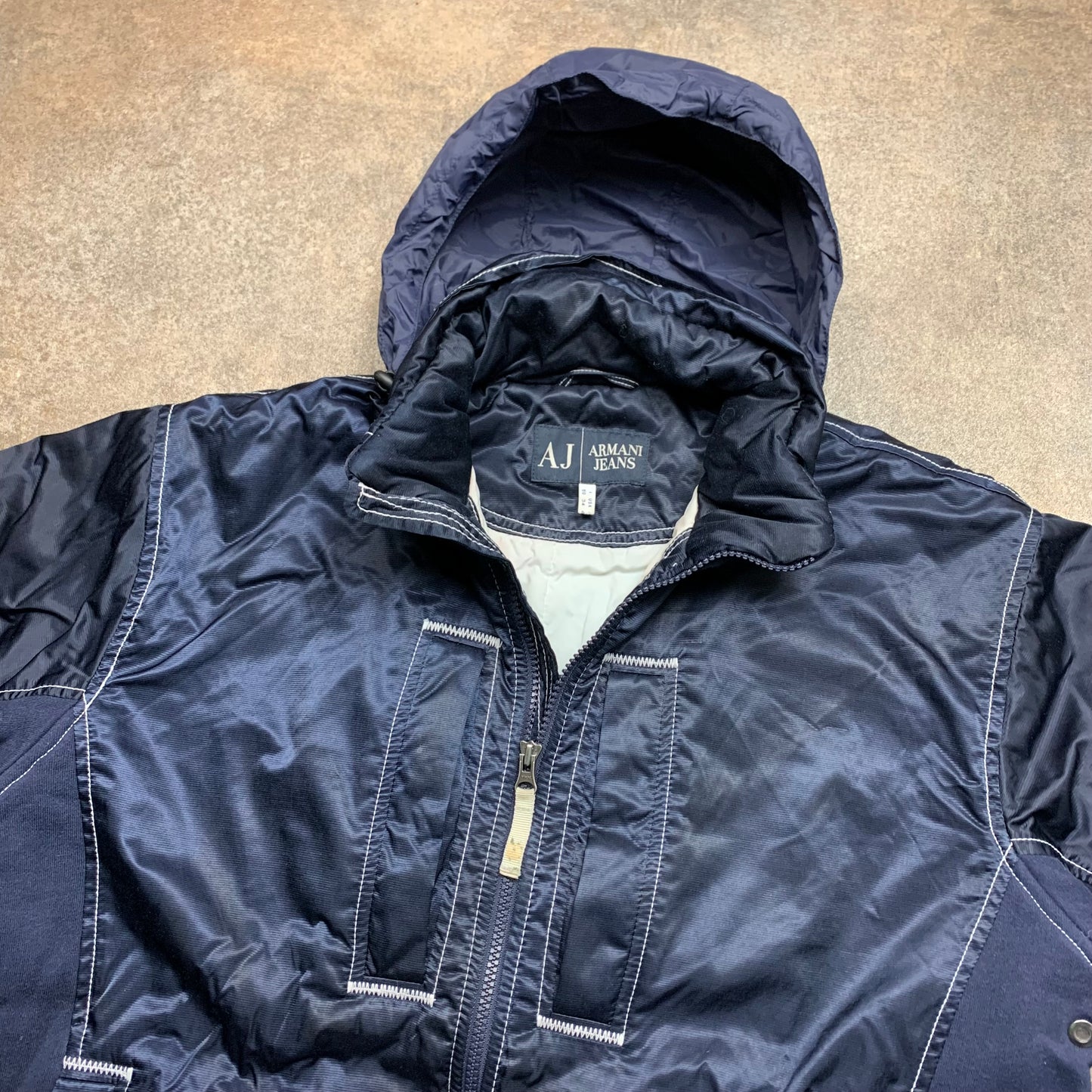 Armani Jeans 00s navy boxy bomber jacket